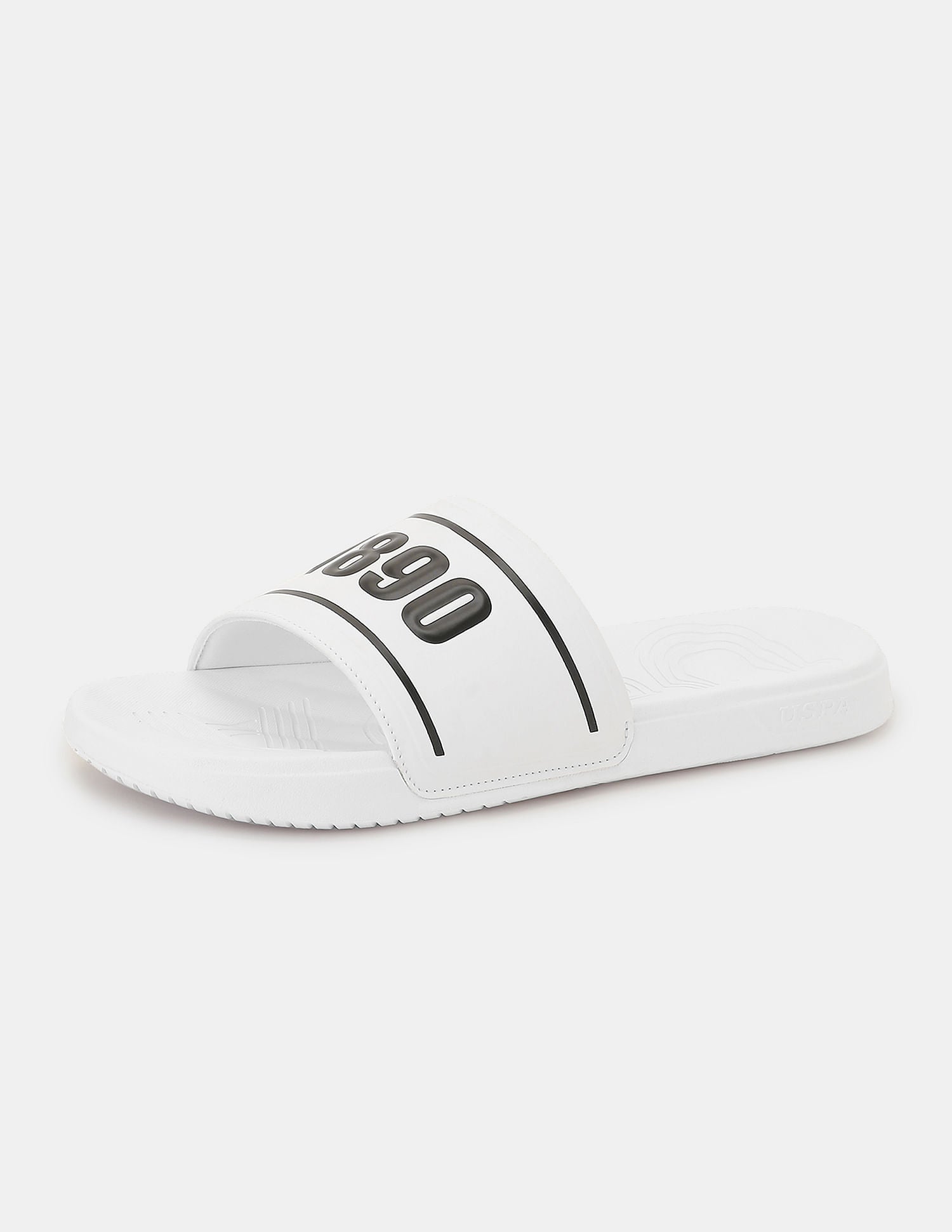 Men Deja Brand Printed Slippers White - U.S. POLO ASSN. | Large