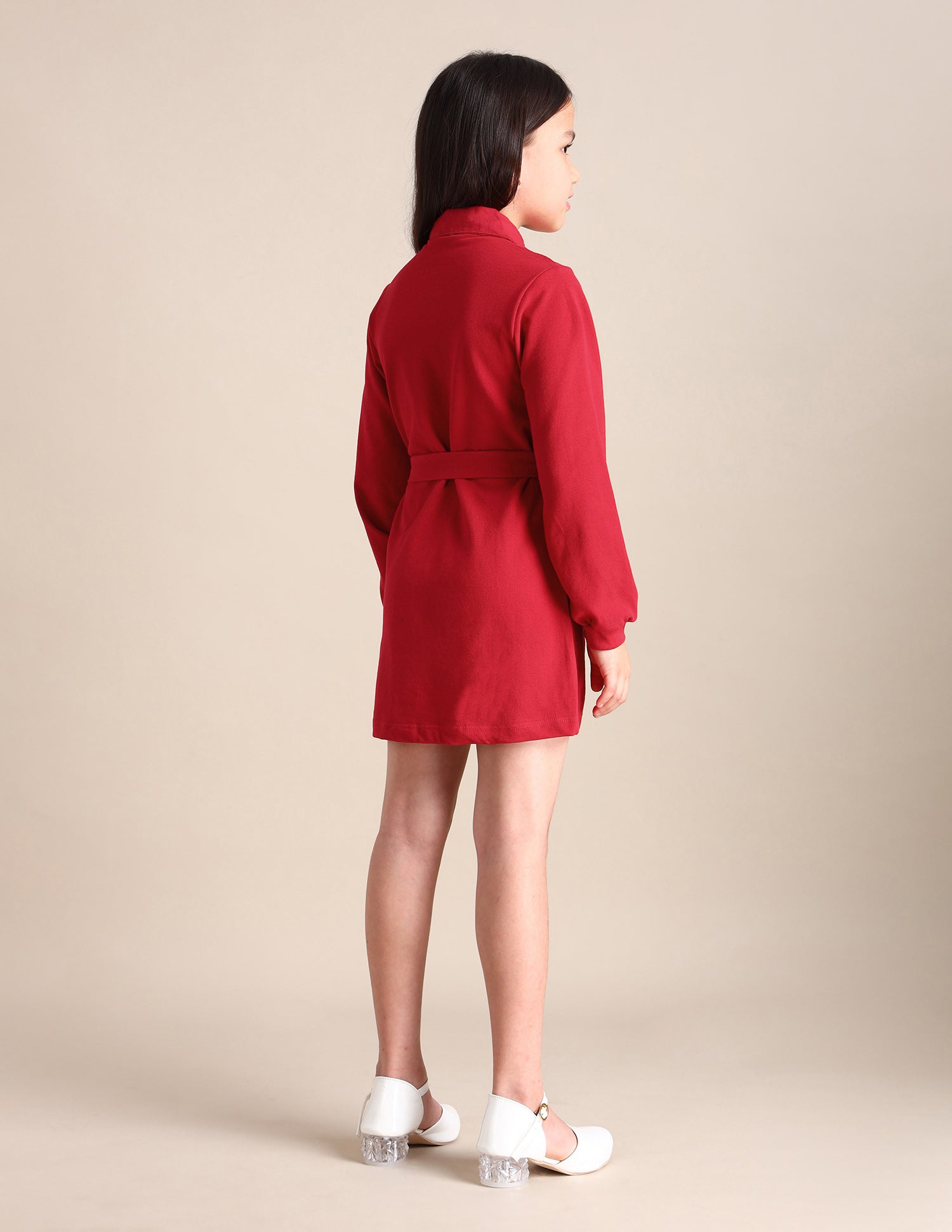 Girls Cotton Shirt Dress Salsa Red - U.S. POLO ASSN. | Large