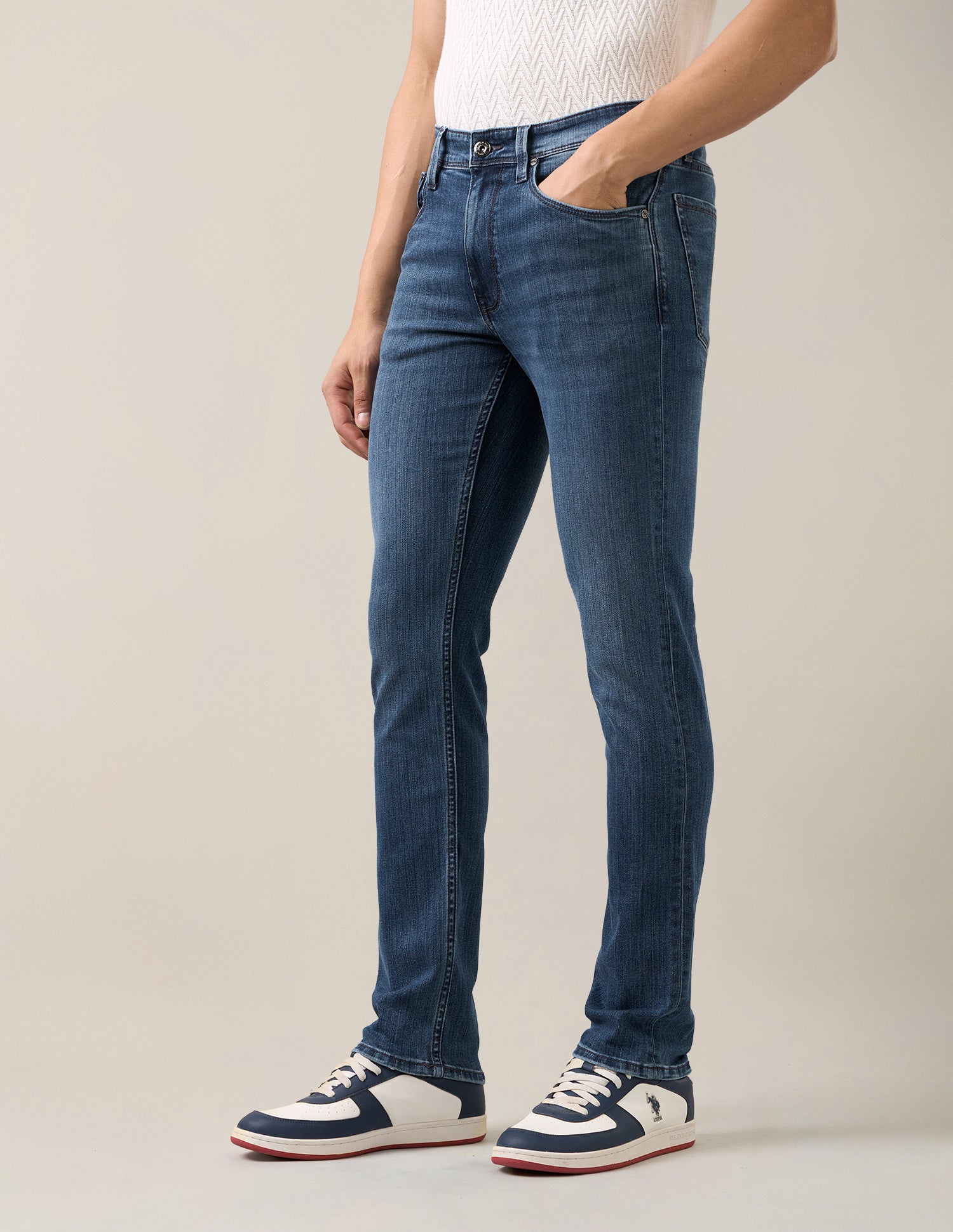 Regallo Skinny Fit Blue Jeans Blue - U.S. Polo Assn. India | Large