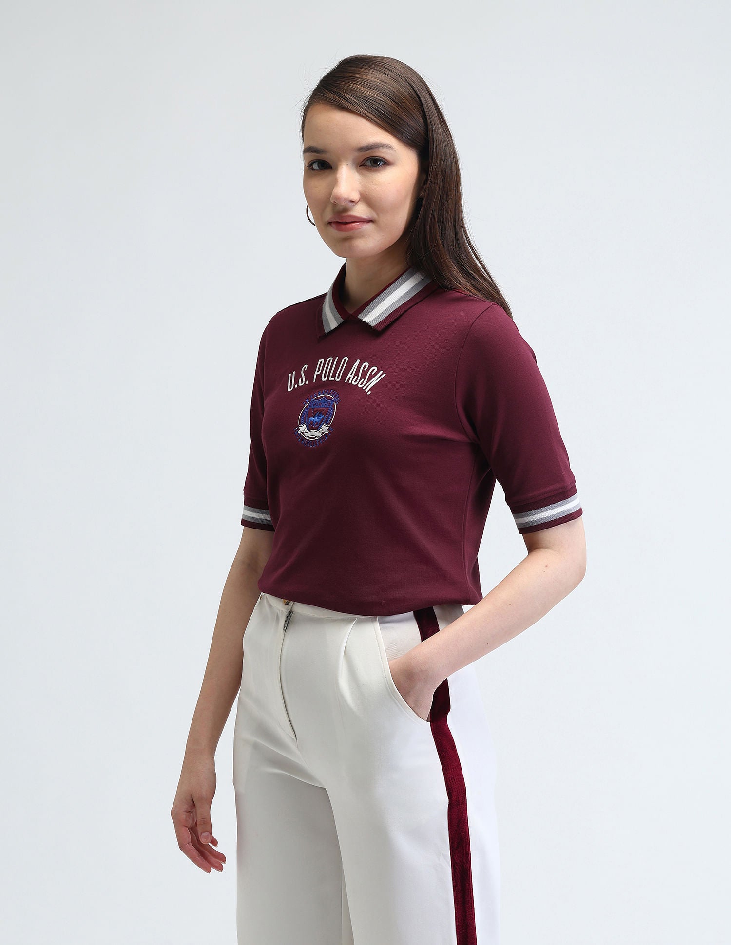 Varsity Logo Polo Shirt Maroon - U.S. Polo Assn. India | Large