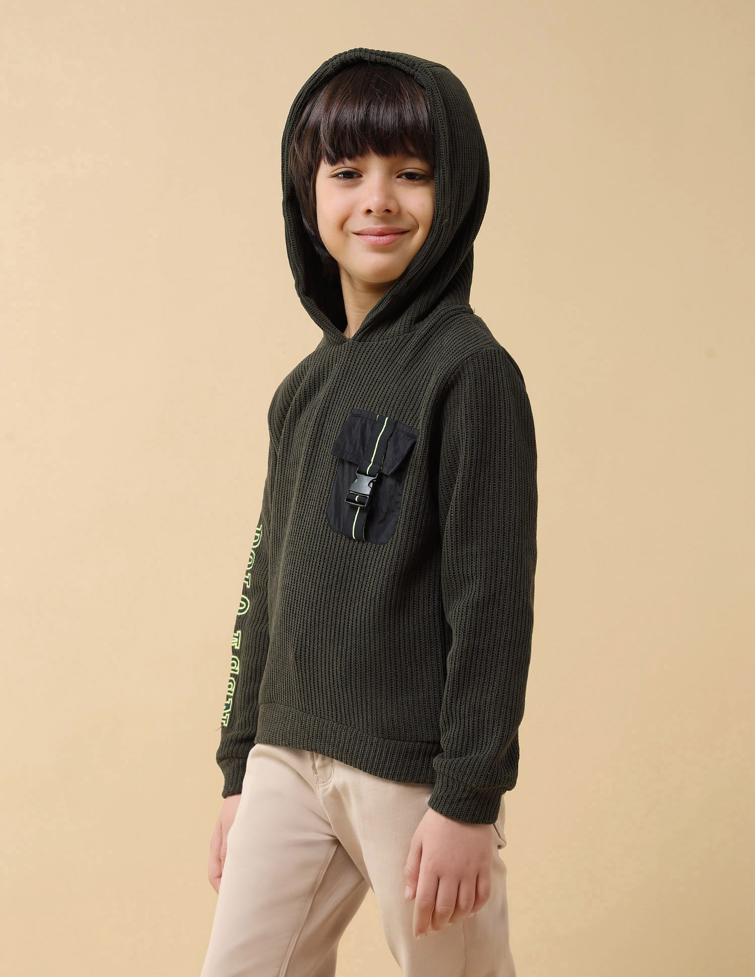 Boys Brand Embroidered Regular Fit Sweatshirt Olive - U.S. POLO ASSN. | Large