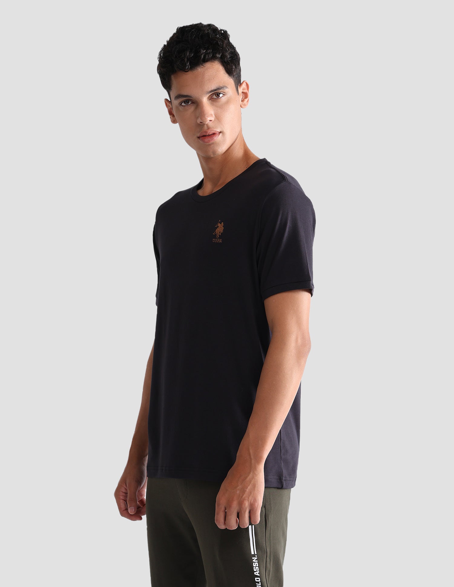 Solid Comfort Fit OEE10 Lounge T-Shirt - Pack Of 1 Black - U.S. POLO ASSN. | Large