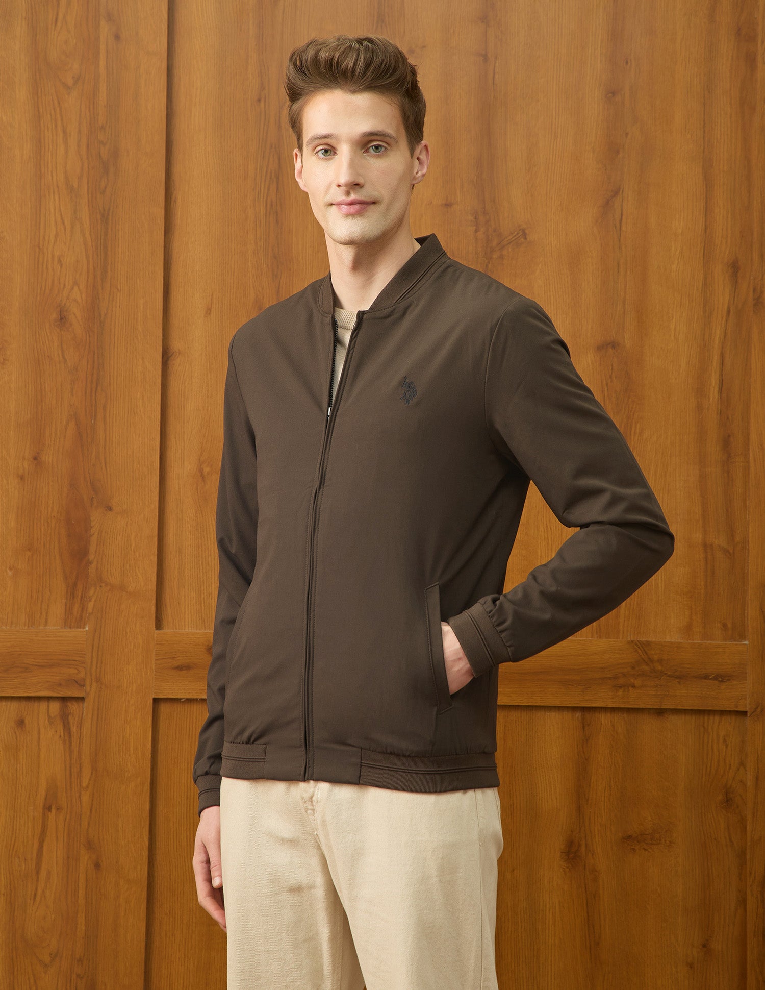 Equestrian Aisle Theater Regular Fit Jacket Coffee - U.S. Polo Assn. India | Large