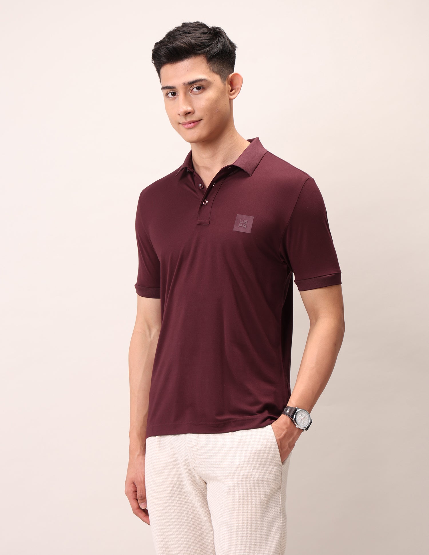 Muscle Fit Outdoor Polo Shirt Maroon - U.S. Polo Assn. India | Large
