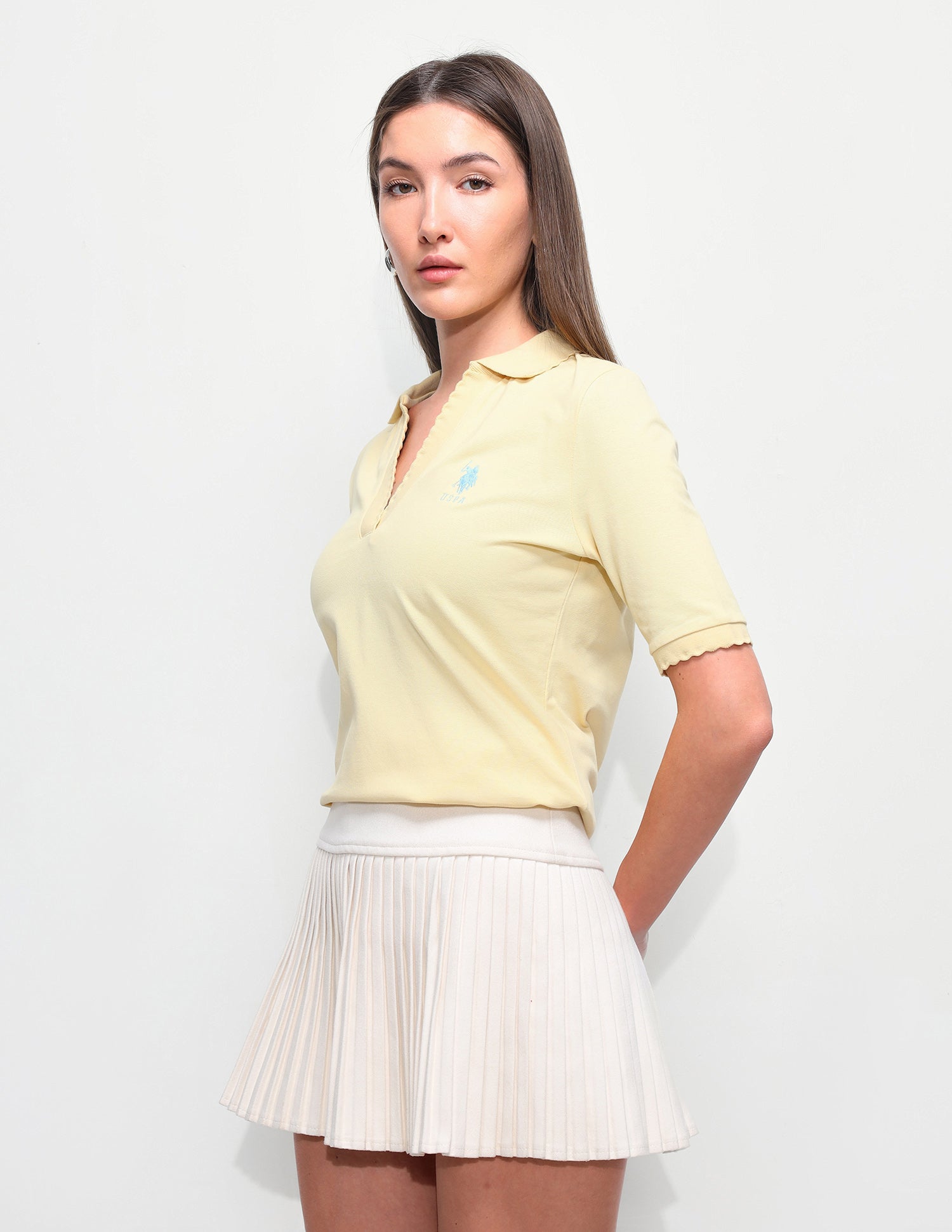 Solid Regular Fit Polo Shirt Light Yellow - U.S. Polo Assn. India | Large