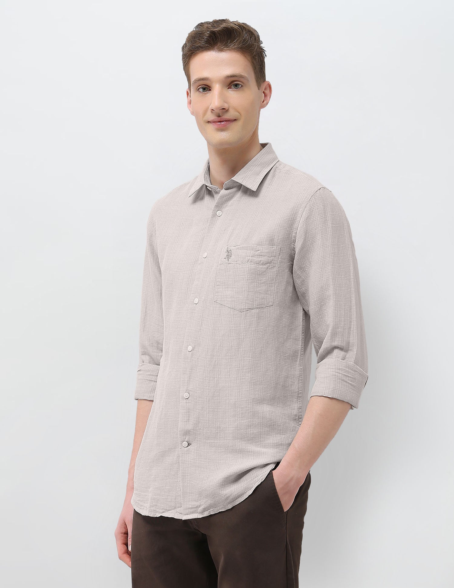 Plaid Checked Sotogrande Shirt Khaki - U.S. Polo Assn. India | Large