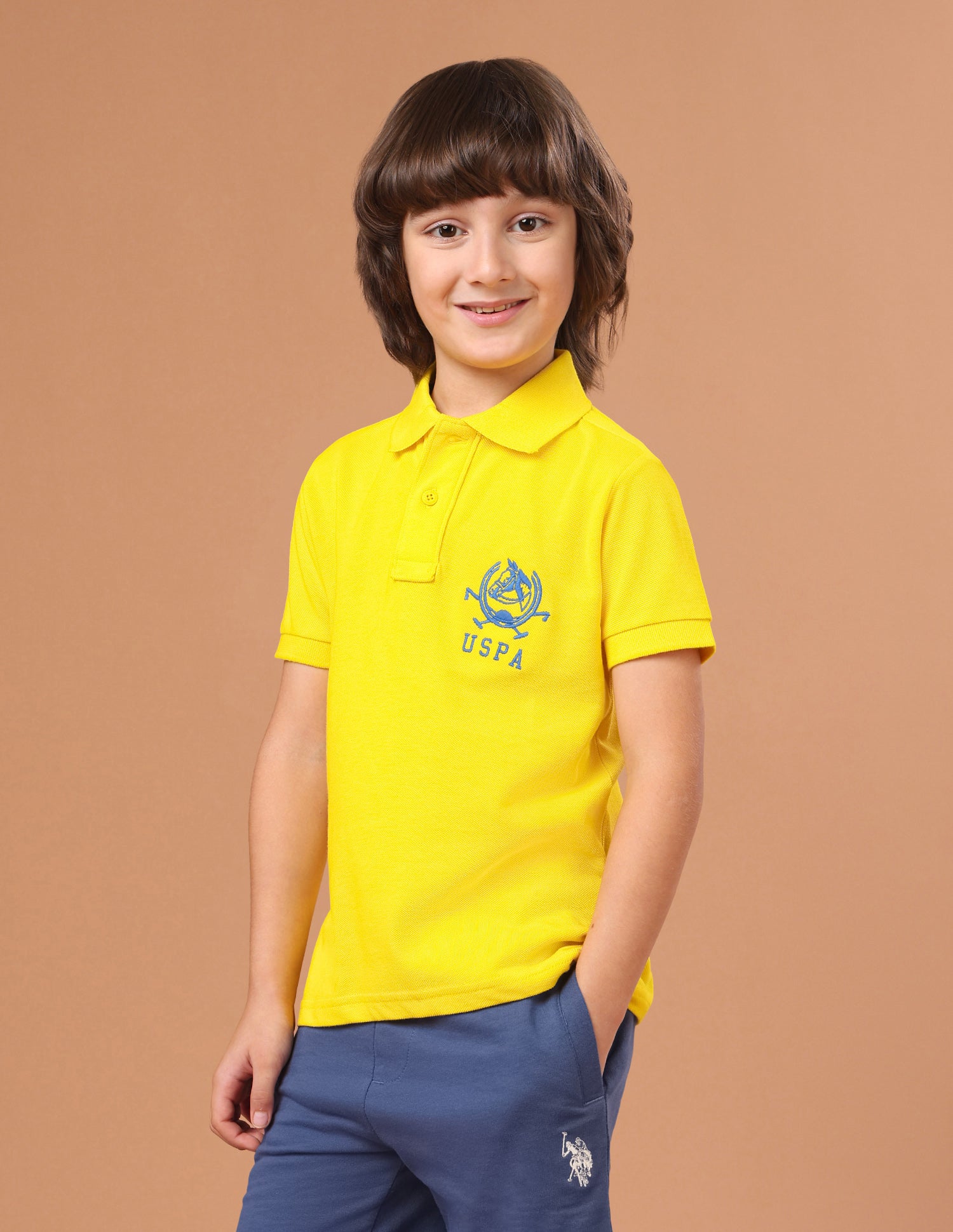 Solid Regular Fit Polo Shirt Yellow - U.S. Polo Assn. India | Large