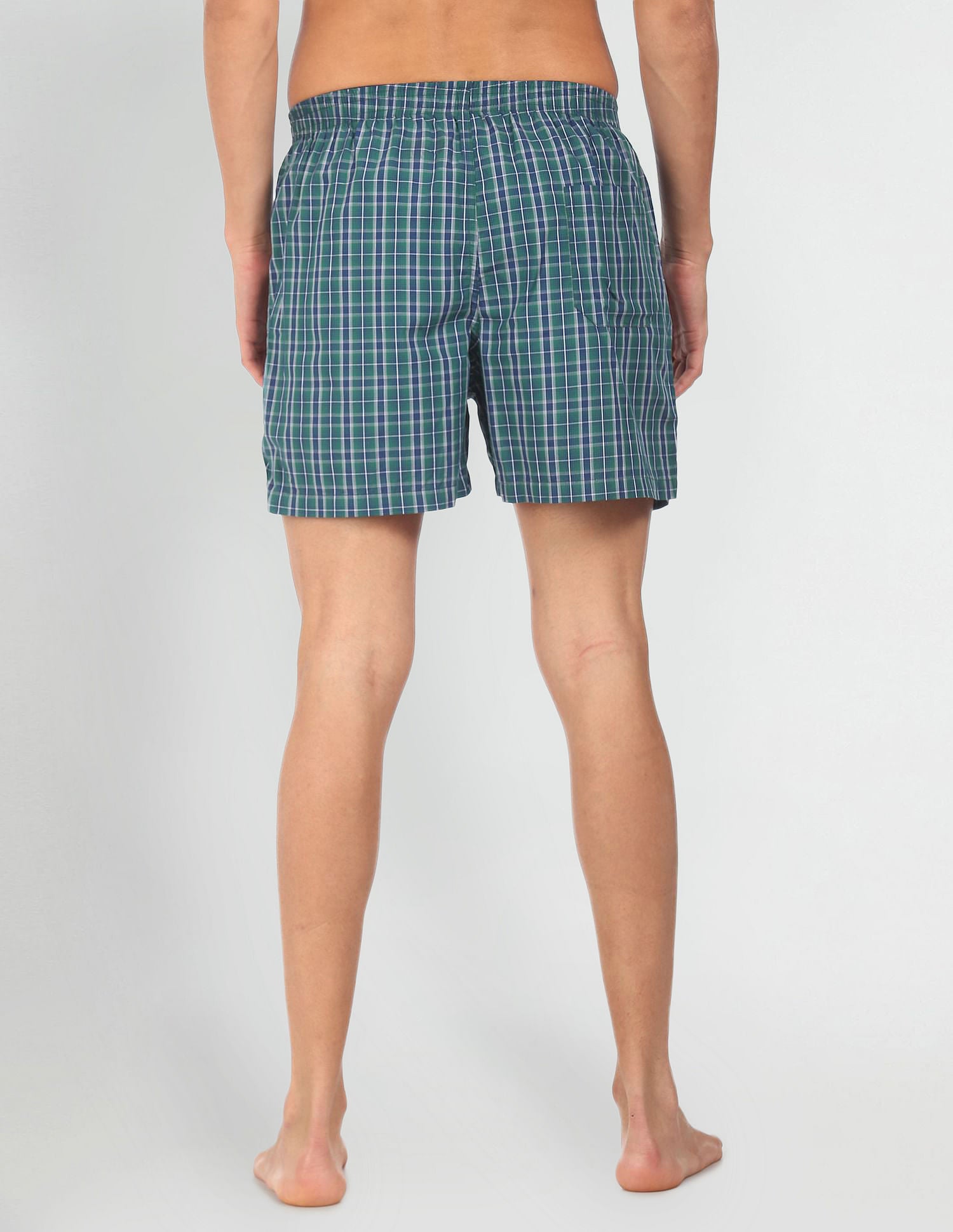 Plaid Check Pure Cotton I691 Boxers - Pack Of 2 Blue - U.S. POLO ASSN. | Large