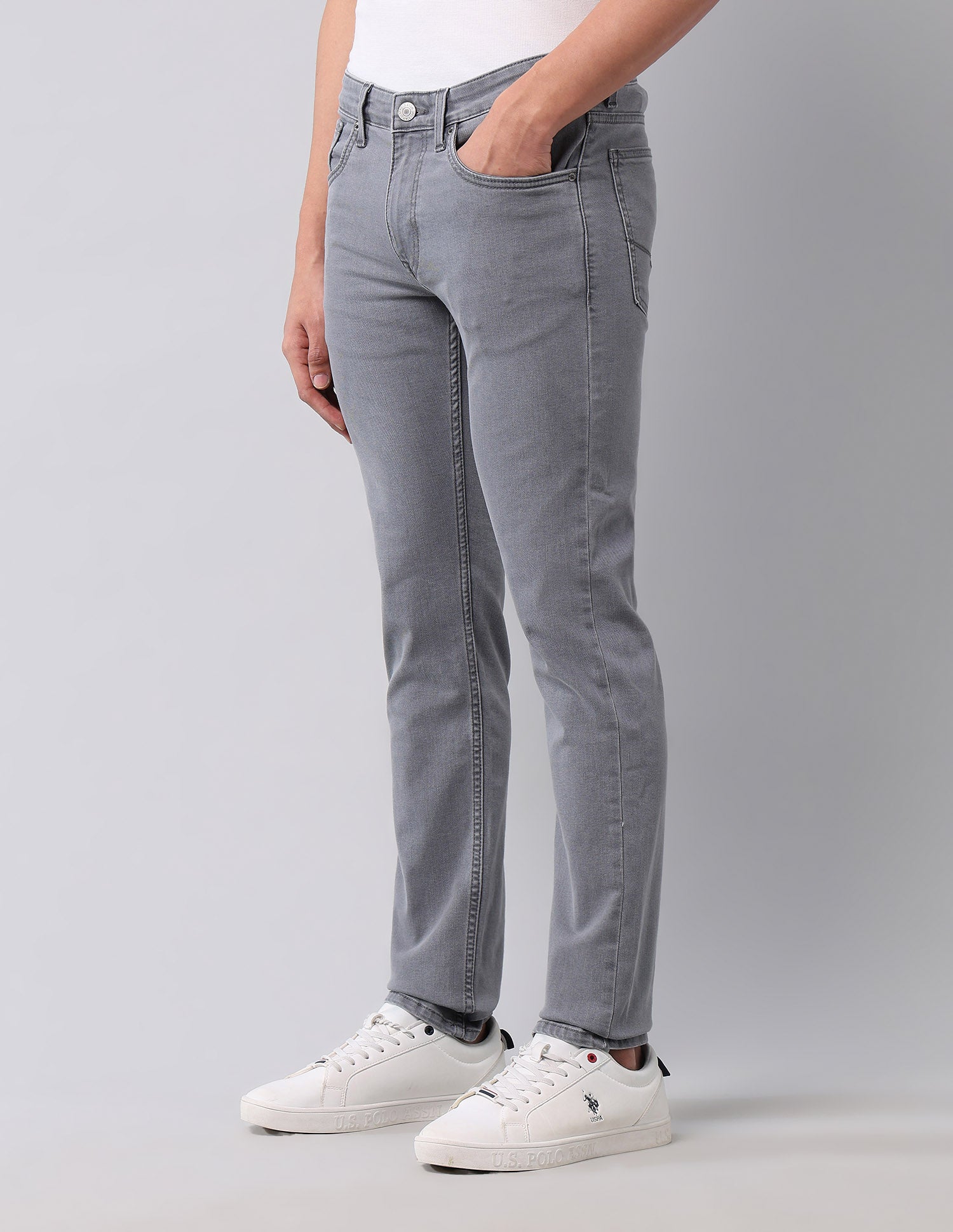 Regallo Skinny Fit Grey Jeans Grey - U.S. Polo Assn. India | Large