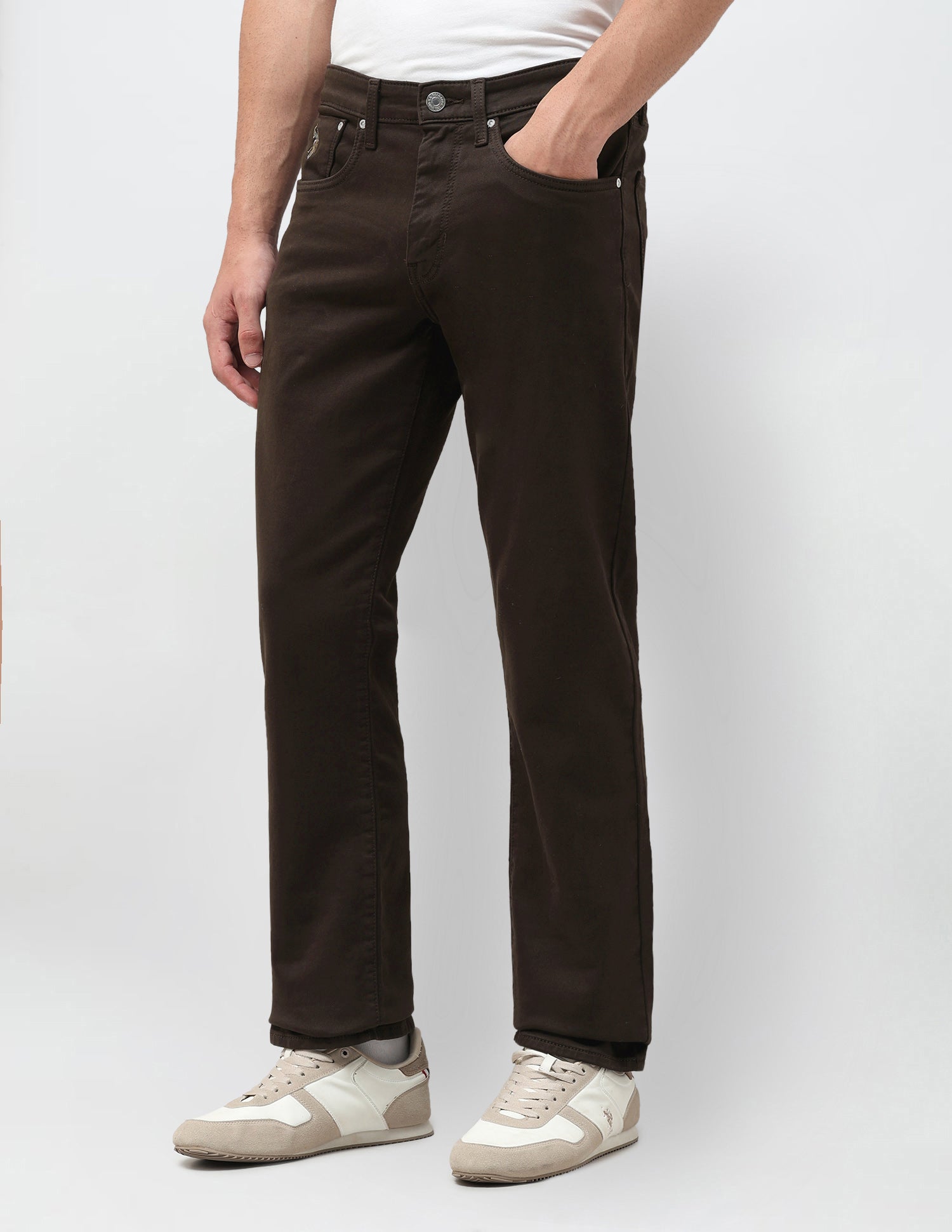 Harold Slim Straight Fit Brown Jeans Choco - U.S. Polo Assn. India | Large