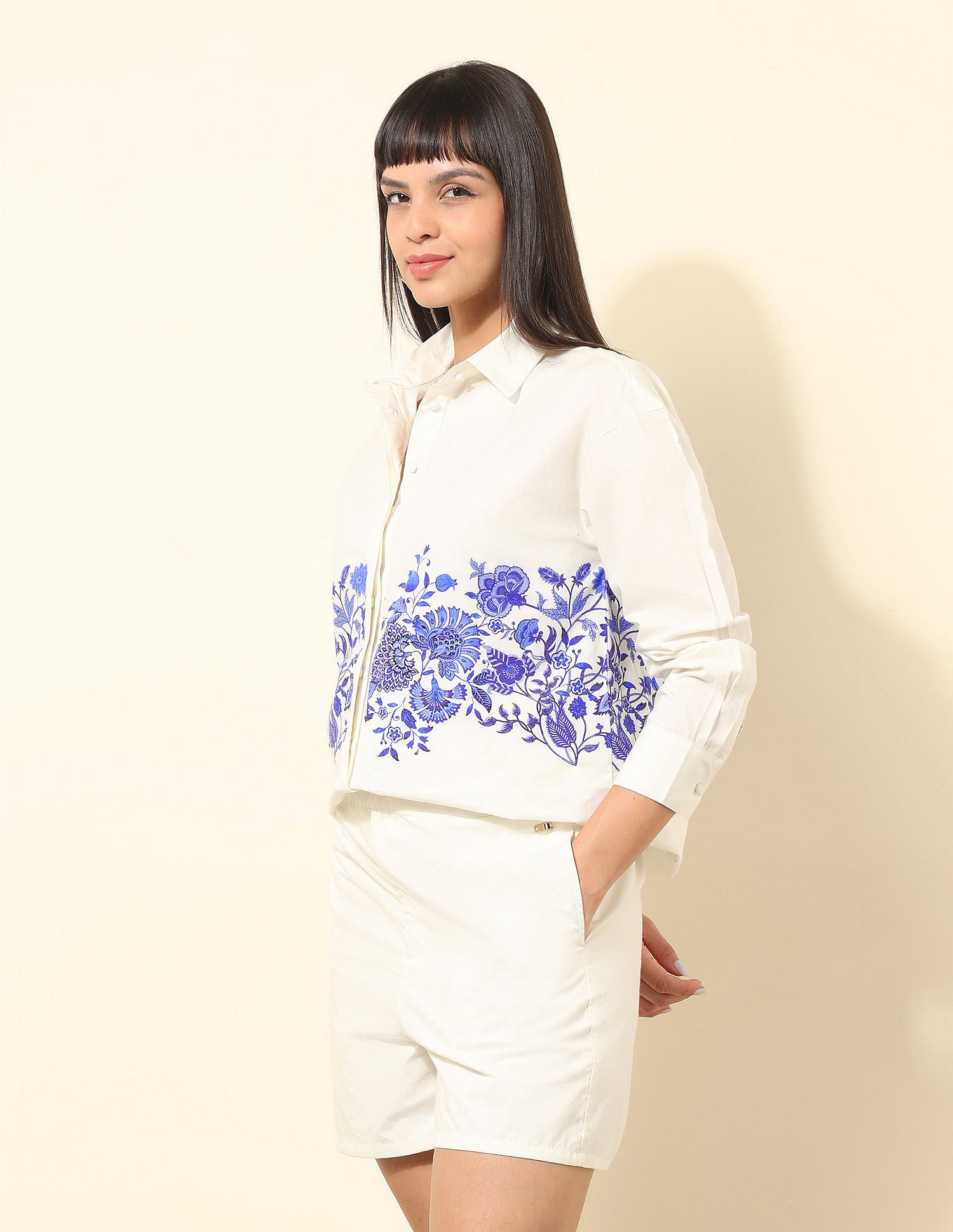 Floral Printed Co-Ords Set Off White - U.S. POLO ASSN. | Large