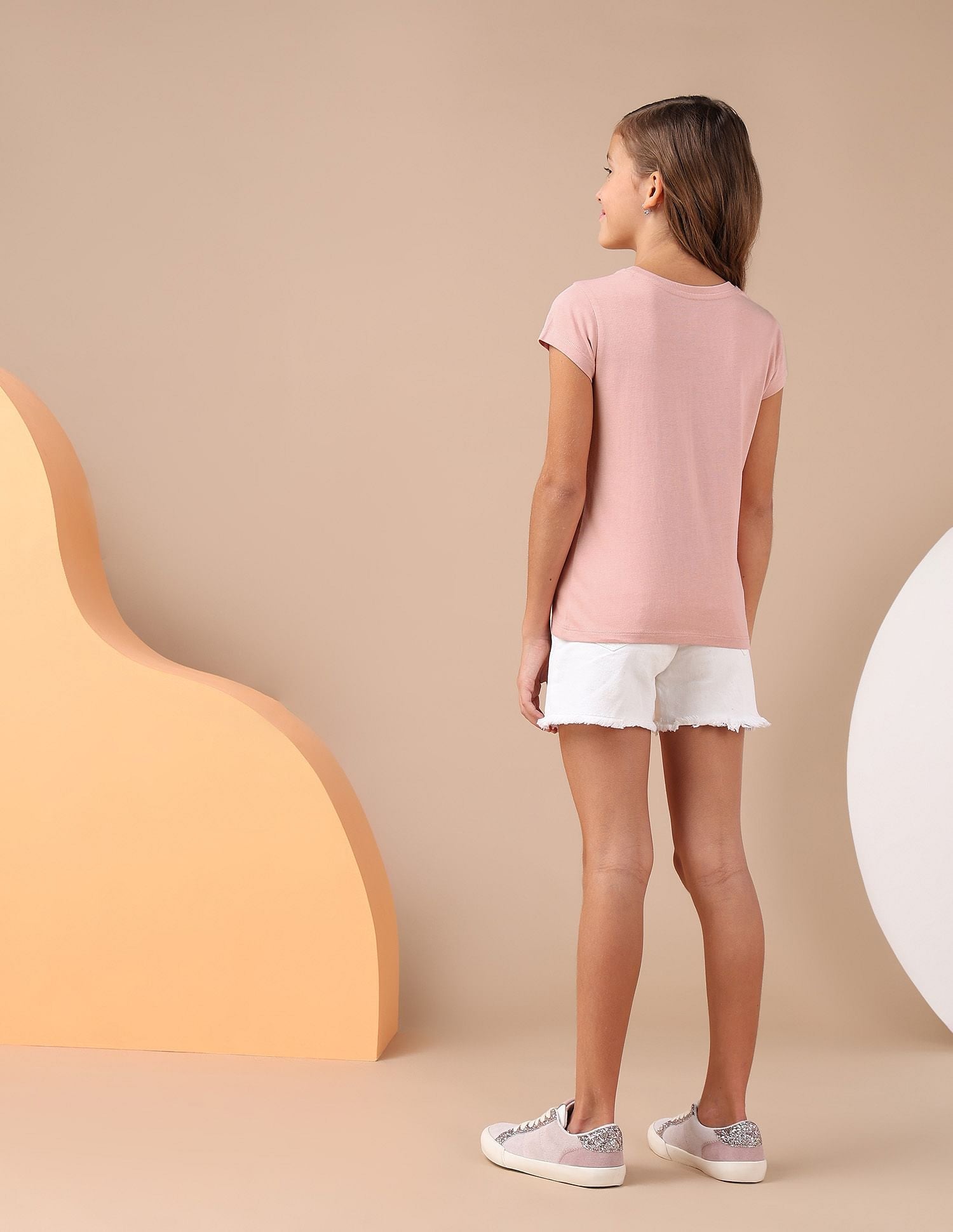 Girls Graphic Printed Regular Fit T-Shirt Light Coral - U.S. POLO ASSN. | Large