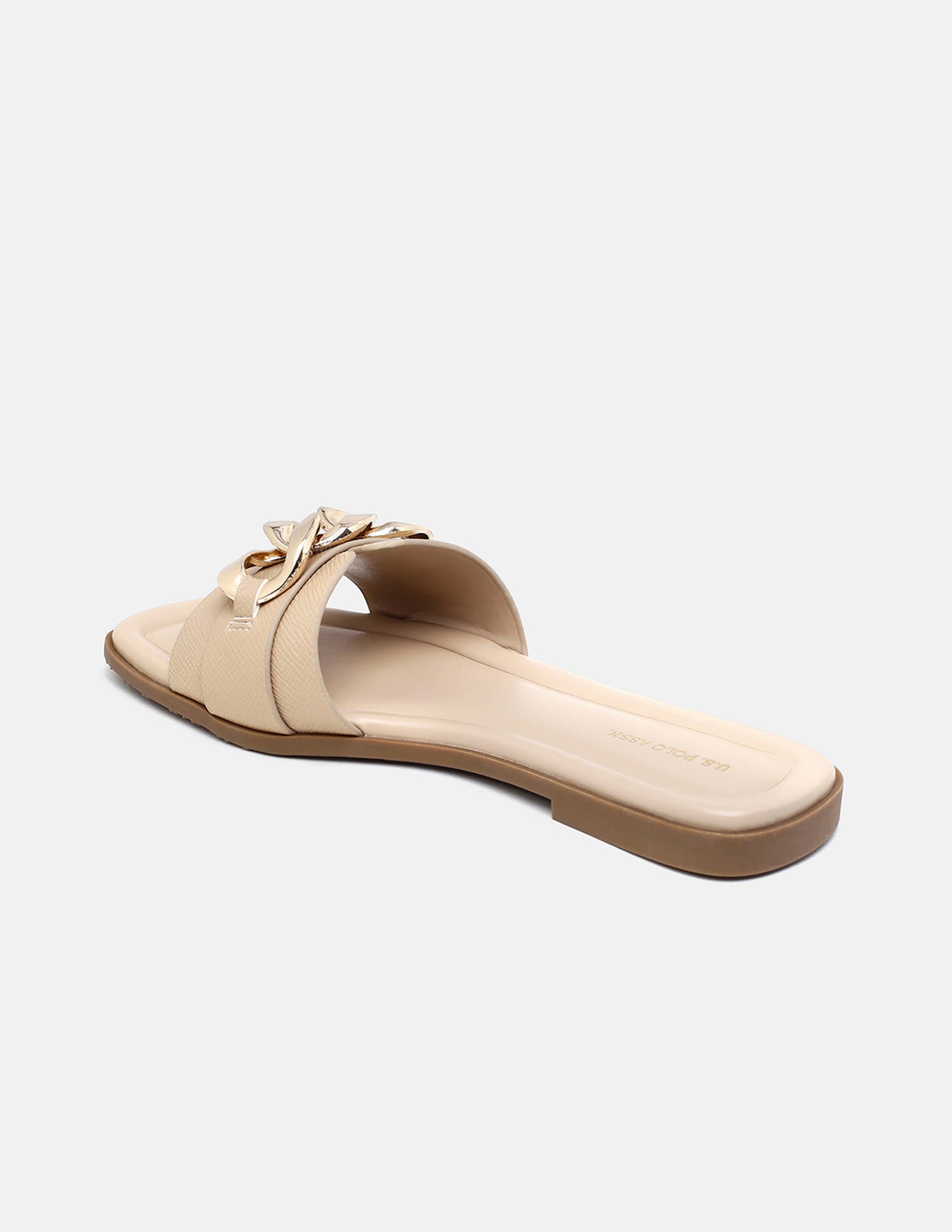 Brevan Open Toe Gold Hardware Sandals Nude - U.S. Polo Assn. India | Large