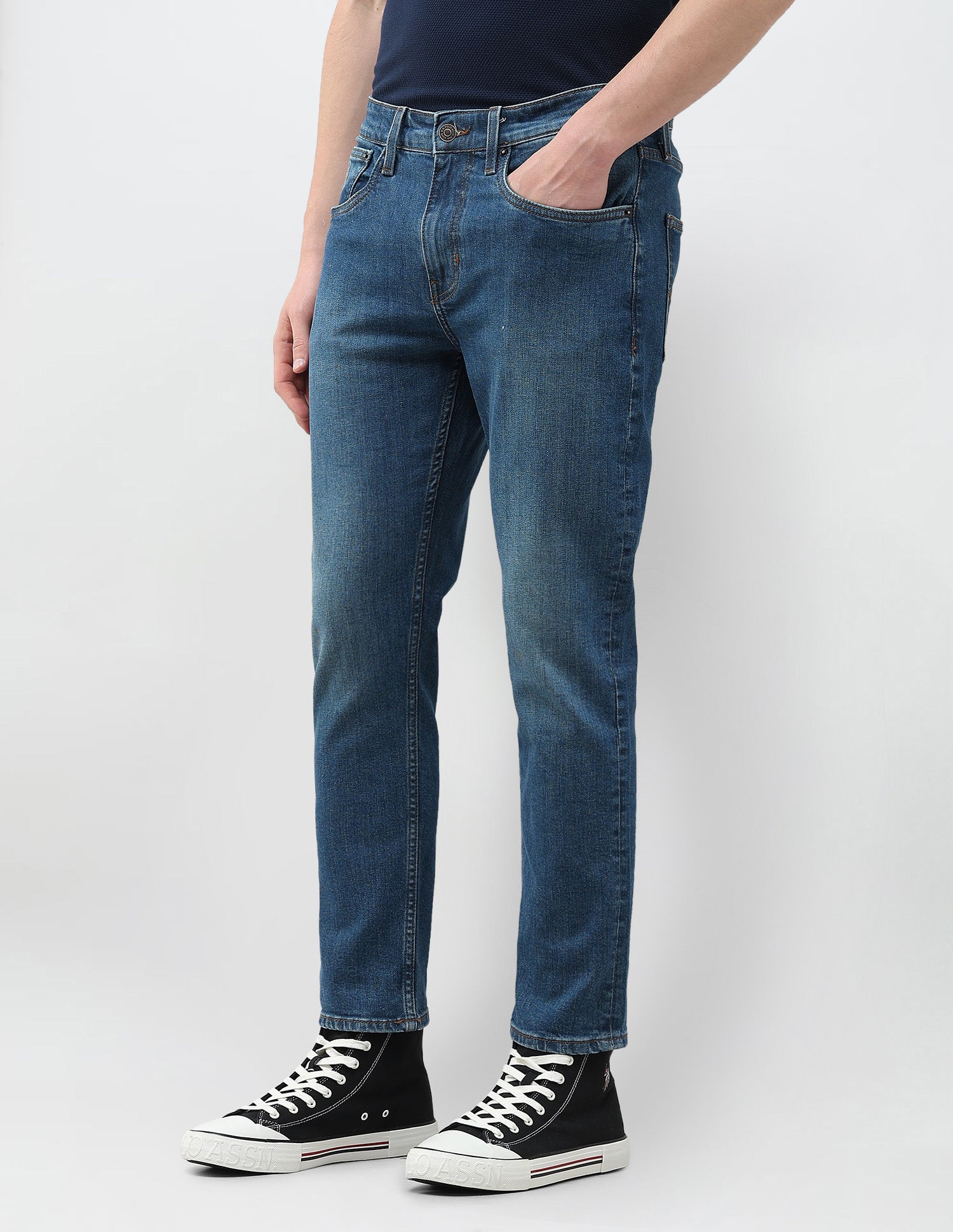 Cole Comfort Cropped Fit Blue Jeans Light Blue - U.S. Polo Assn. India | Large