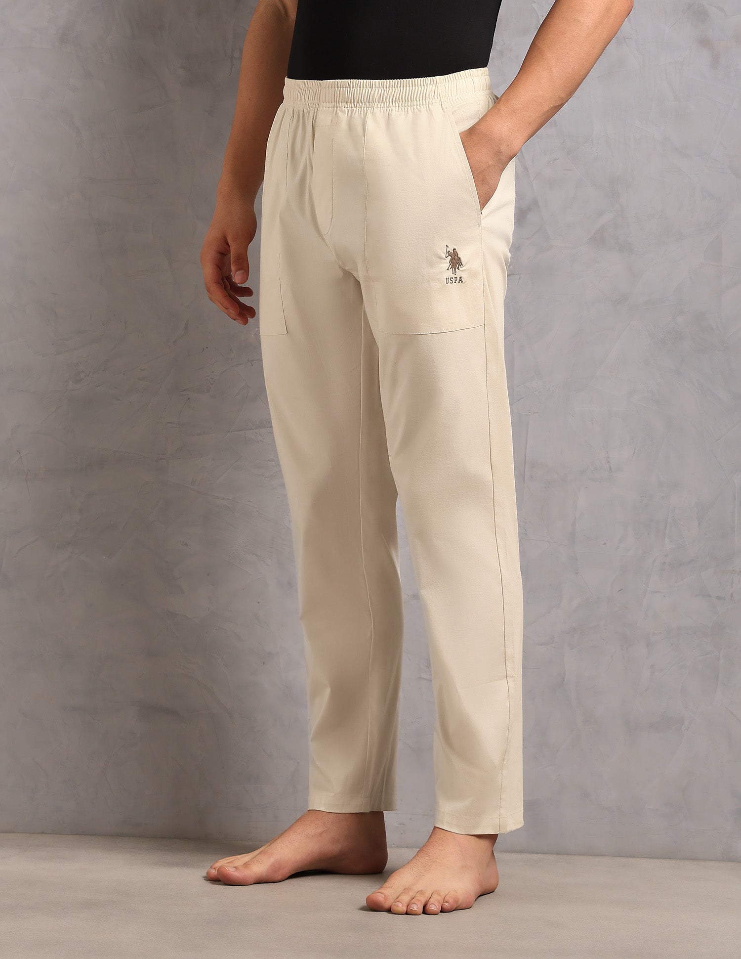 Cotton Stretch Breathable OELP9 Lounge Pants - Pack Of 1 Beige - U.S. POLO ASSN. | Large