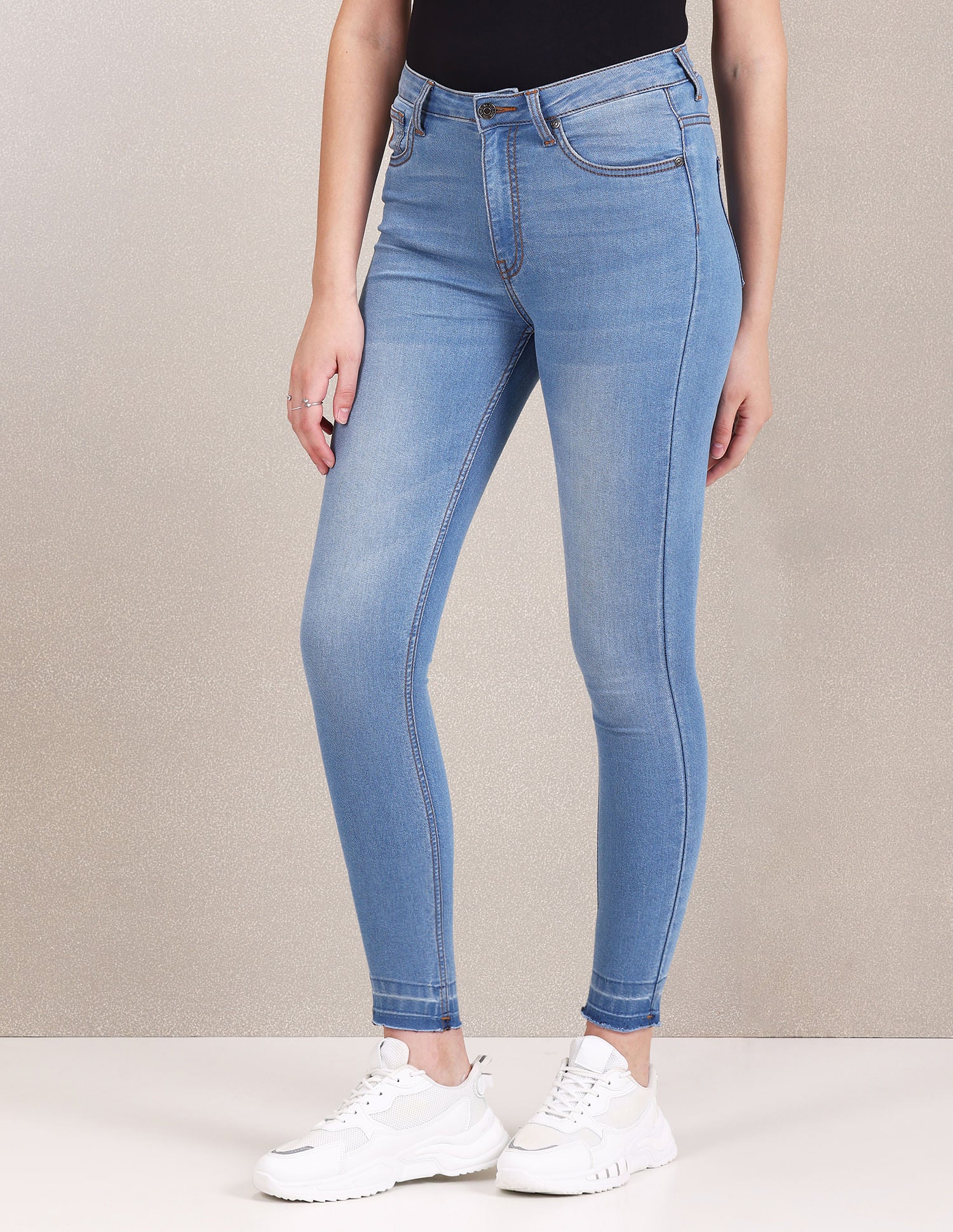 High Rise Stone Wash Jeans Blue - U.S. Polo Assn. India | Large