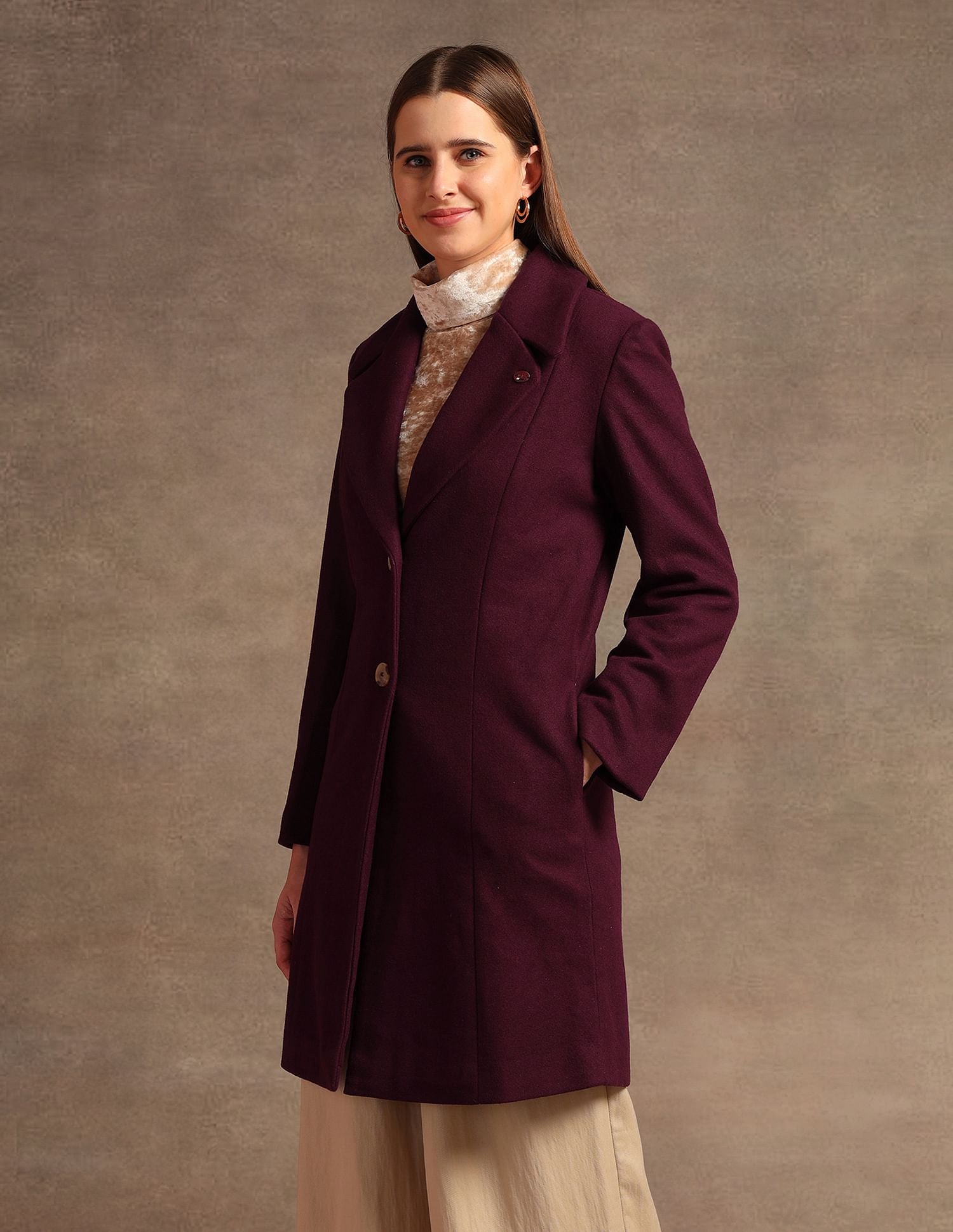 Long Line Solid Jacket Maroon - U.S. Polo Assn. India | Large