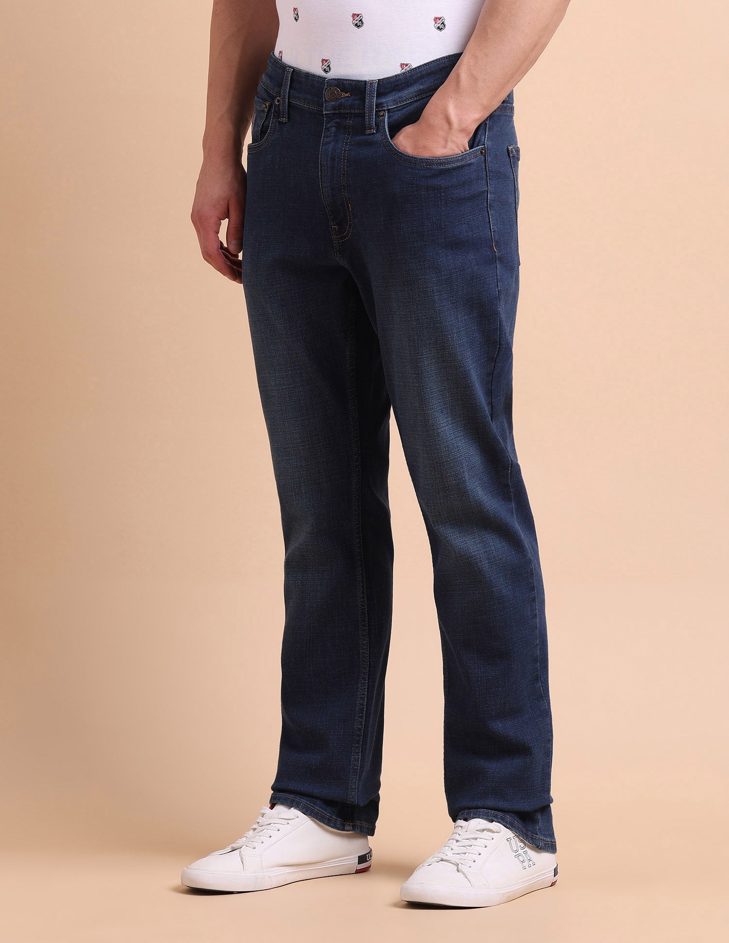 Harold Slim Straight Fit Blue Jeans Blue - U.S. POLO ASSN. | Large