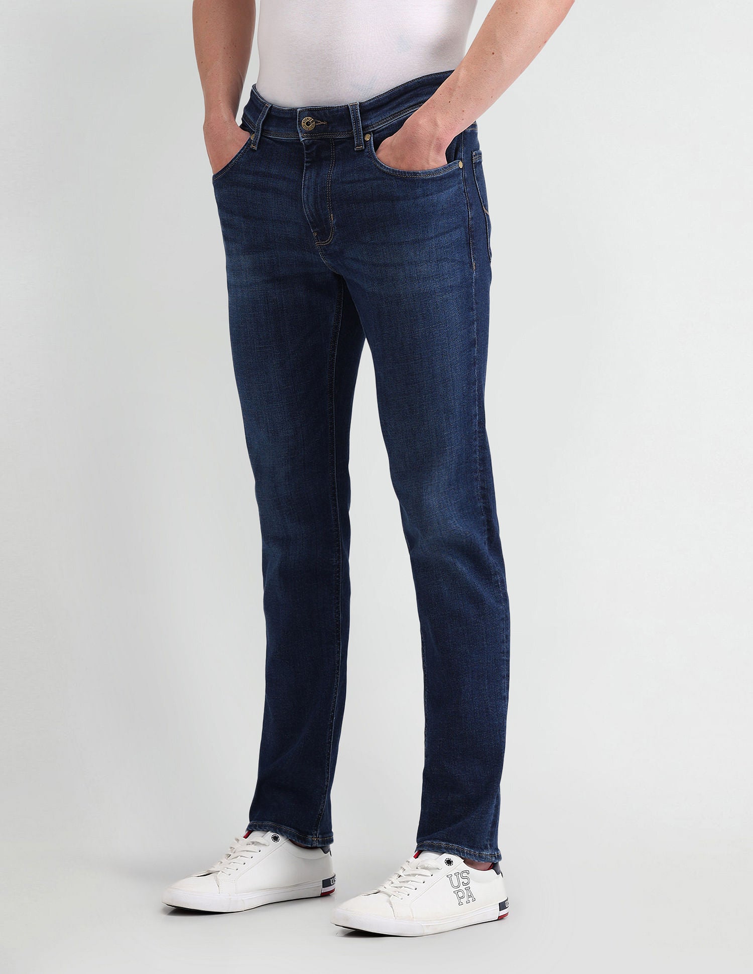 Slim Tapered Fit Blue Jeans Dark-Blue - U.S. POLO ASSN. | Large