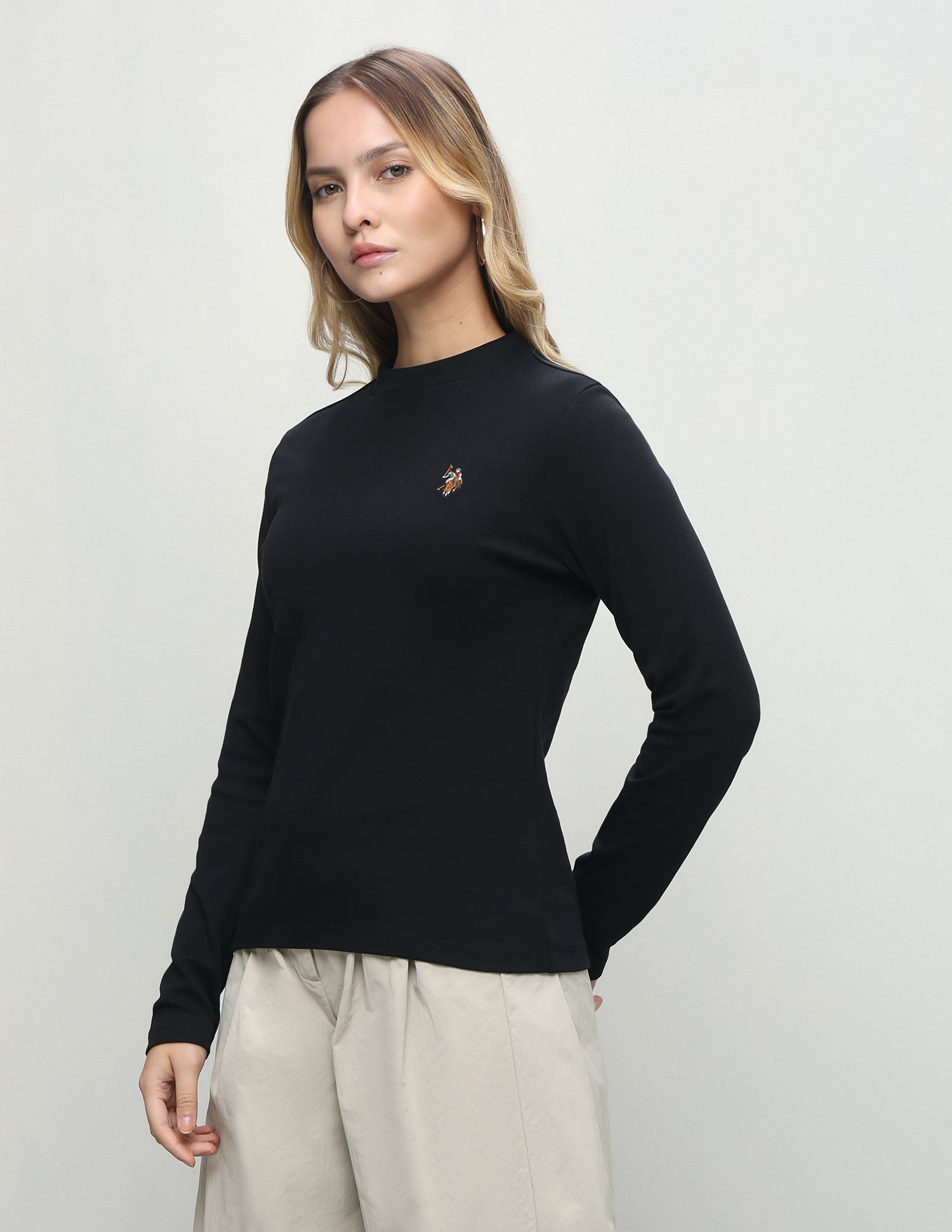 Solid Regular Fit T-Shirt Black - U.S. Polo Assn. India | Large