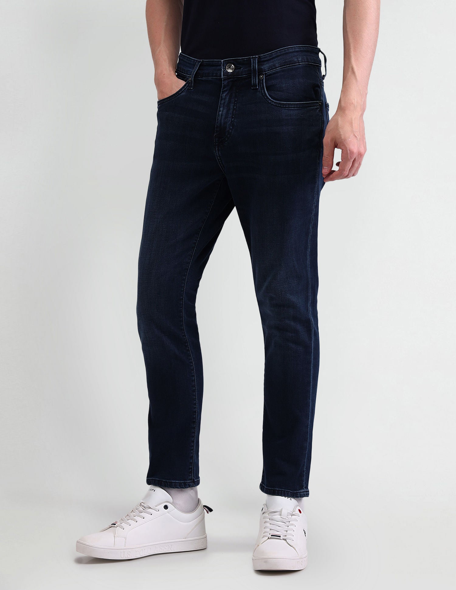 Henry Tapered Cropped Blue Jeans Blue - U.S. Polo Assn. India | Large