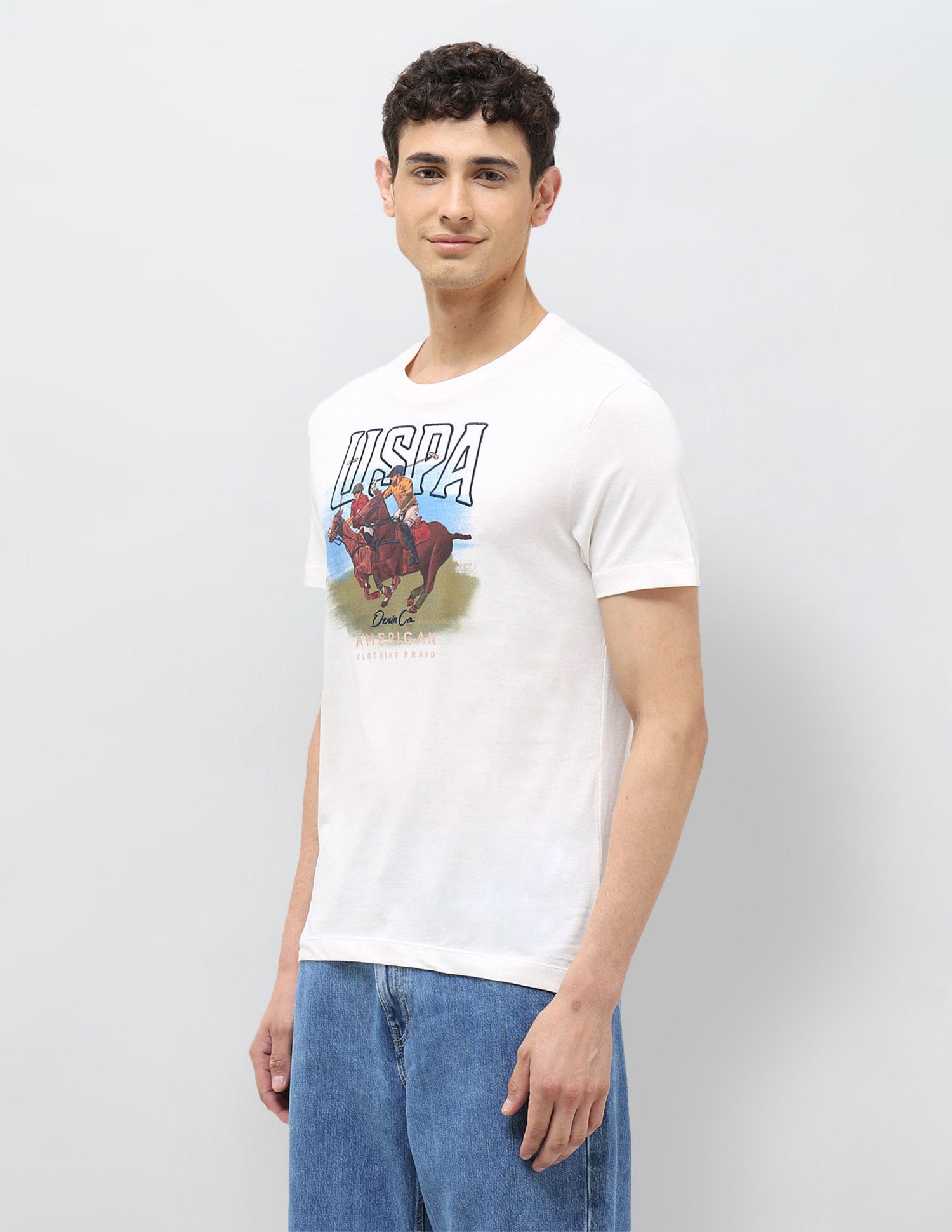 Graphic Printed Regular Fit T-shirt Ivory - U.S. POLO ASSN. | Large