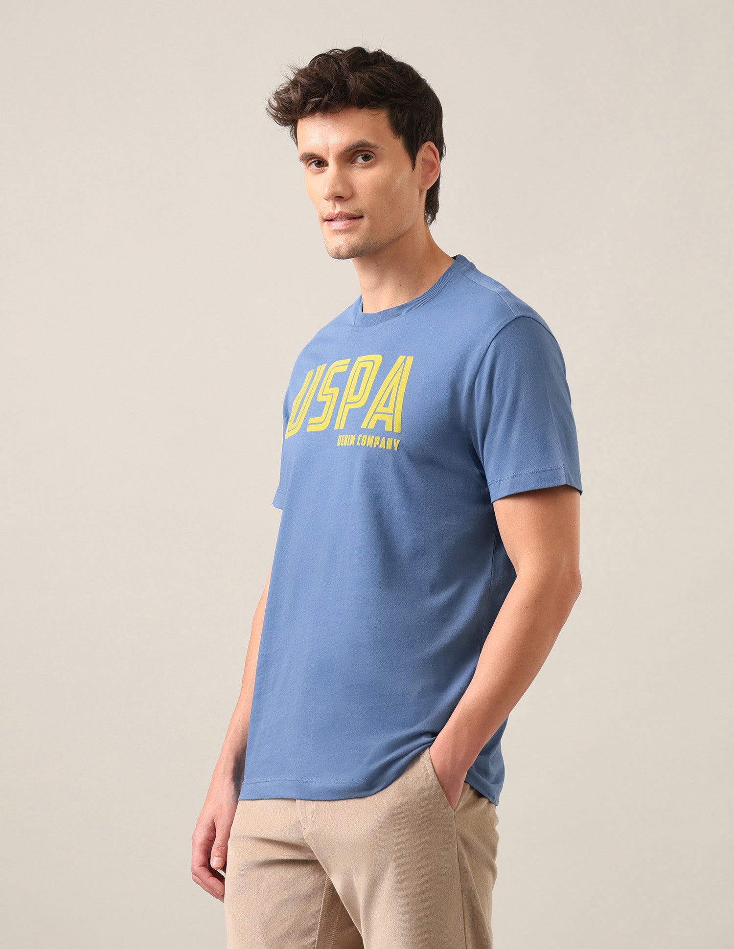 Brand Printed Regular Fit T-Shirt Dark Blue - U.S. Polo Assn. India | Large