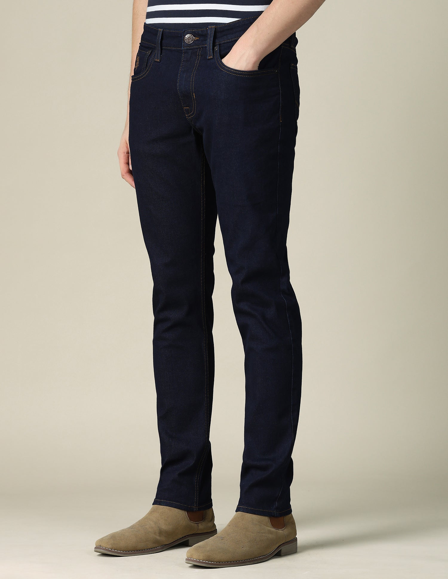 Brandon Slim Tapered Fit Blue Jeans Dark Indigo - U.S. POLO ASSN. | Large