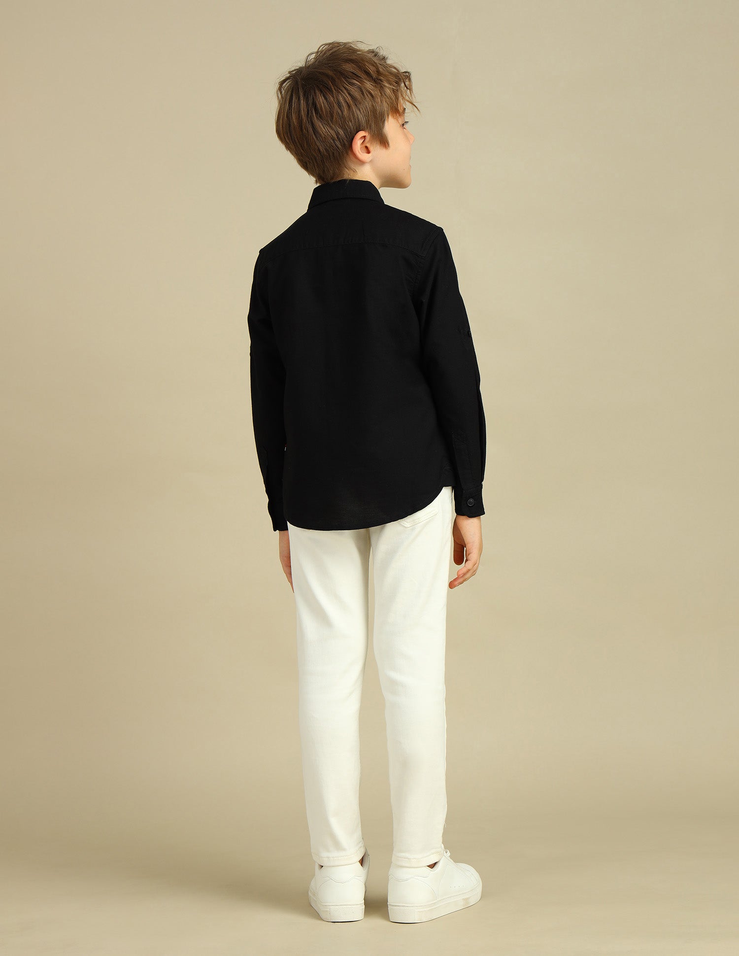 Boys Brand Stripe Cotton Shirt Black - U.S. POLO ASSN. | Large