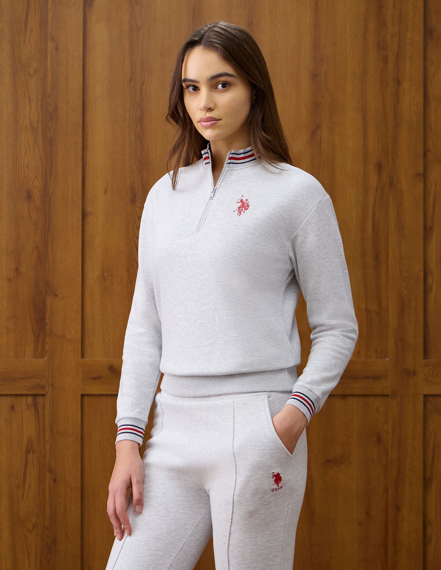 Appliqued Regular Fit Sweater Grey - U.S. POLO ASSN. | Large