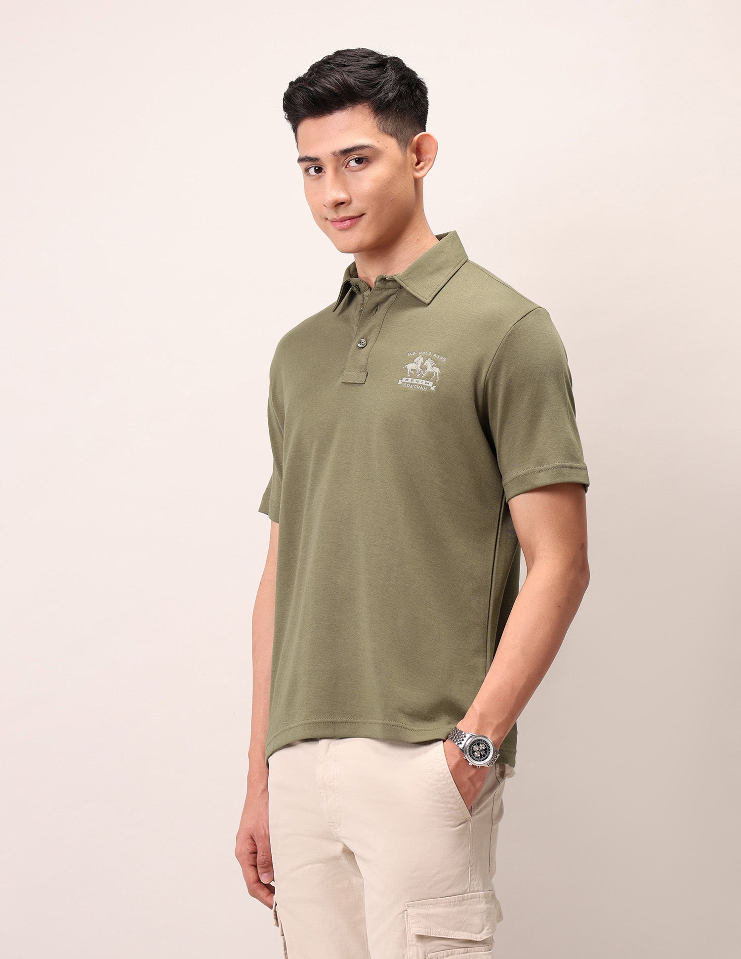 Muscle Fit Outdoor Polo Shirt Tan - U.S. Polo Assn. India | Large