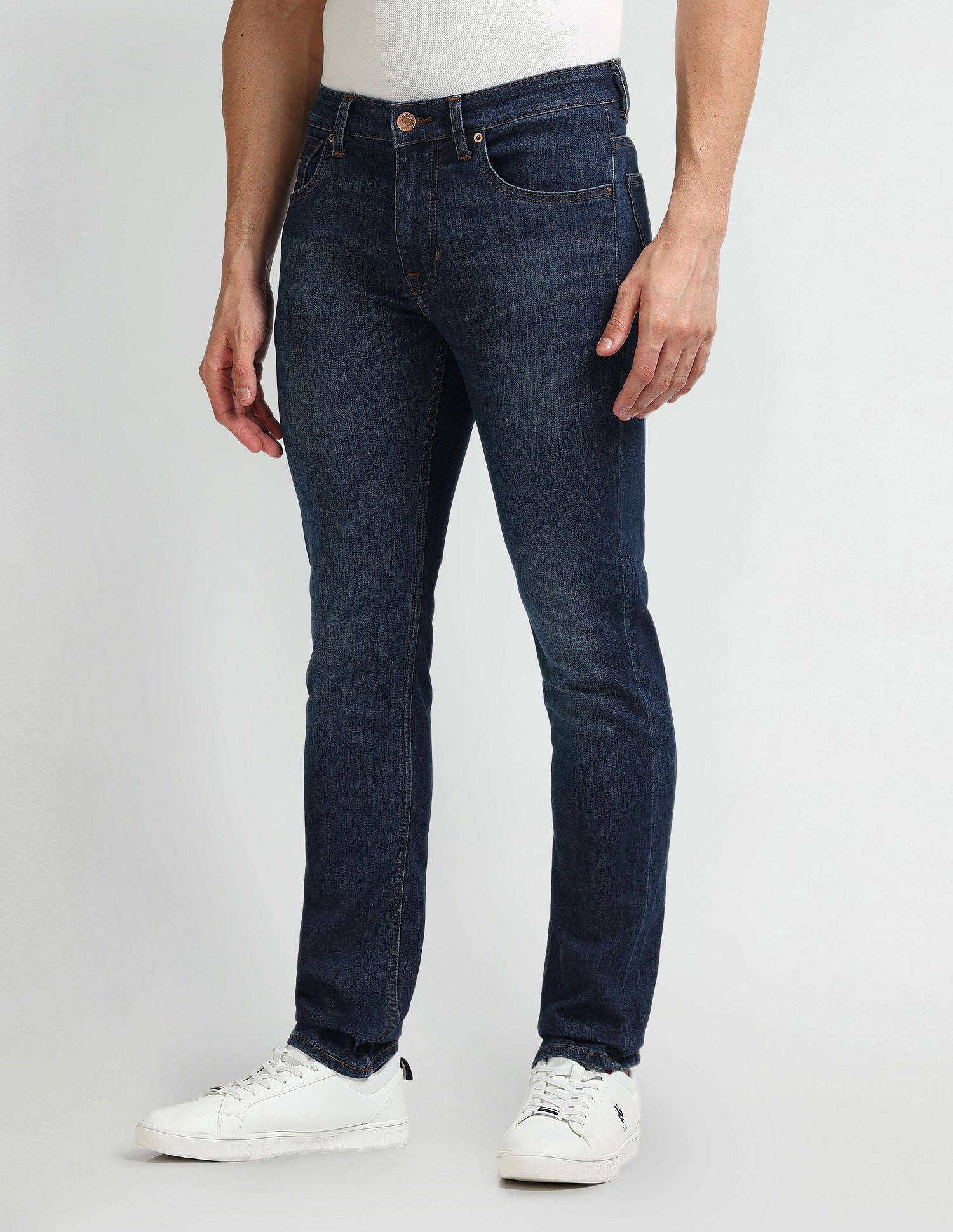 Brandon Slim Tapered Blue Jeans Blue - U.S. Polo Assn. India | Large