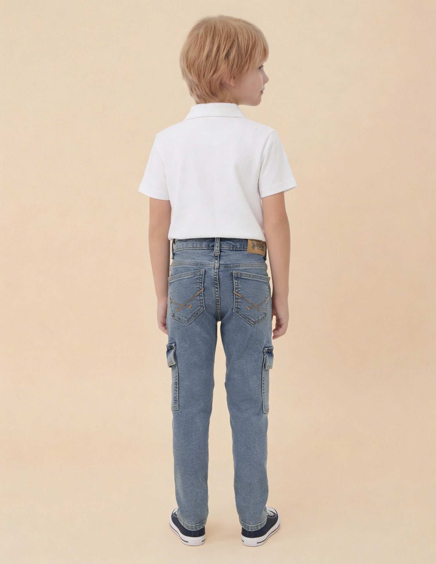 Slim Fit Mid Rise Cargo Jeans Light Blue - U.S. Polo Assn. India | Large