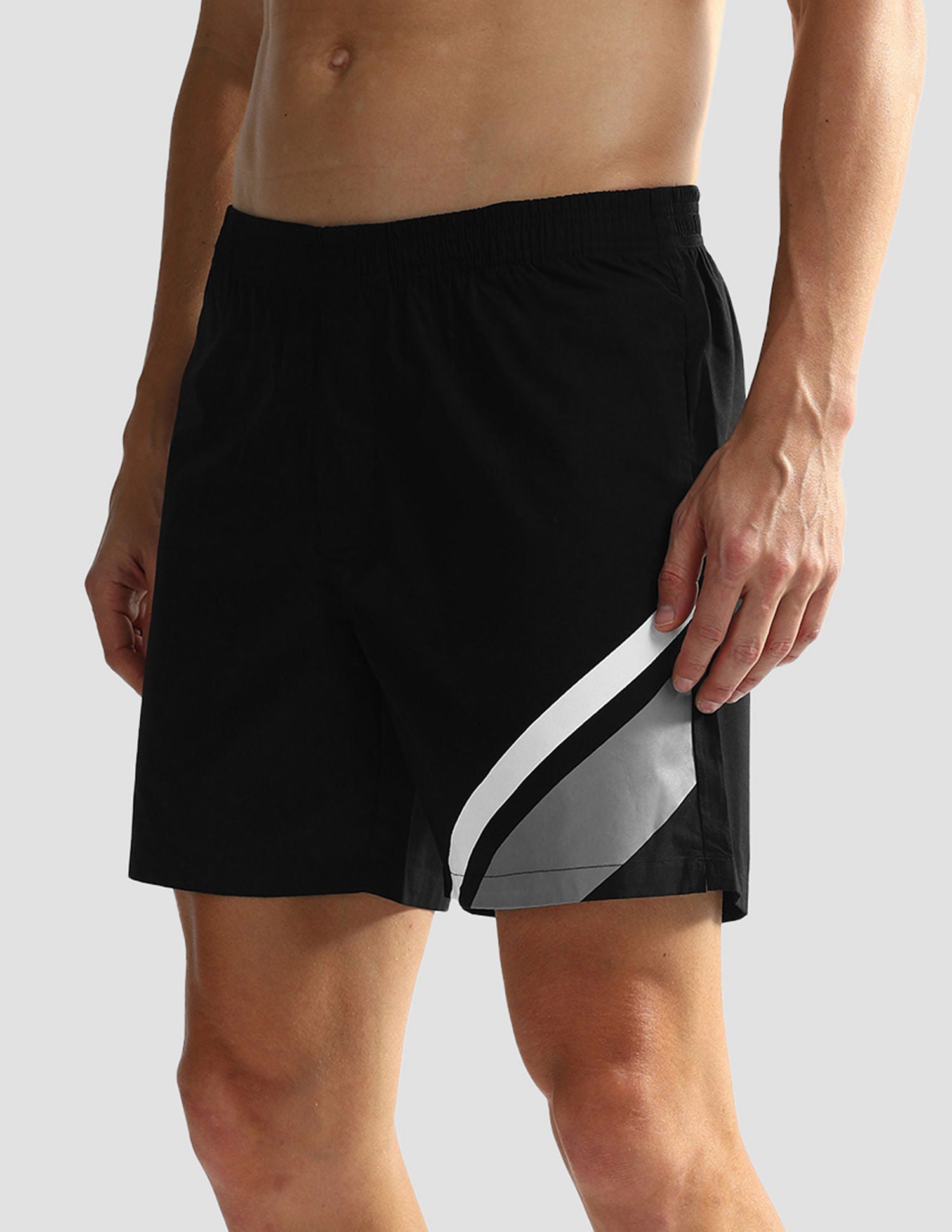 Mid Rise Solid OEX06 Shorts - Pack Of 1 Black Paneled - U.S. POLO ASSN. | Large