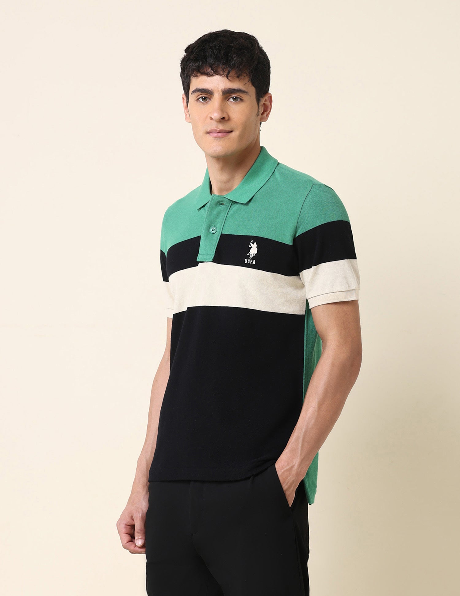Slim Fit Classic Polo Shirt Black - U.S. Polo Assn. India | Large