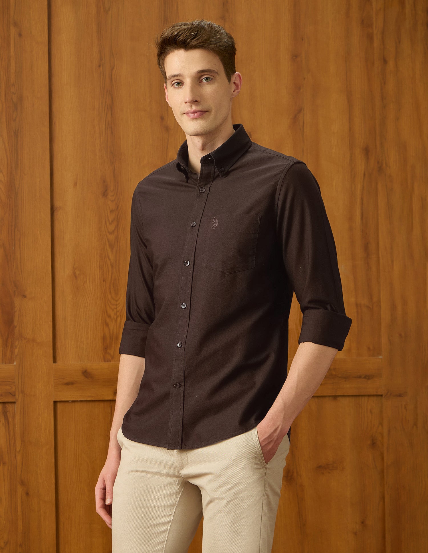 Equestrian Sports @ Elevnado Button Down Shirt Choco - U.S. Polo Assn. India | Large