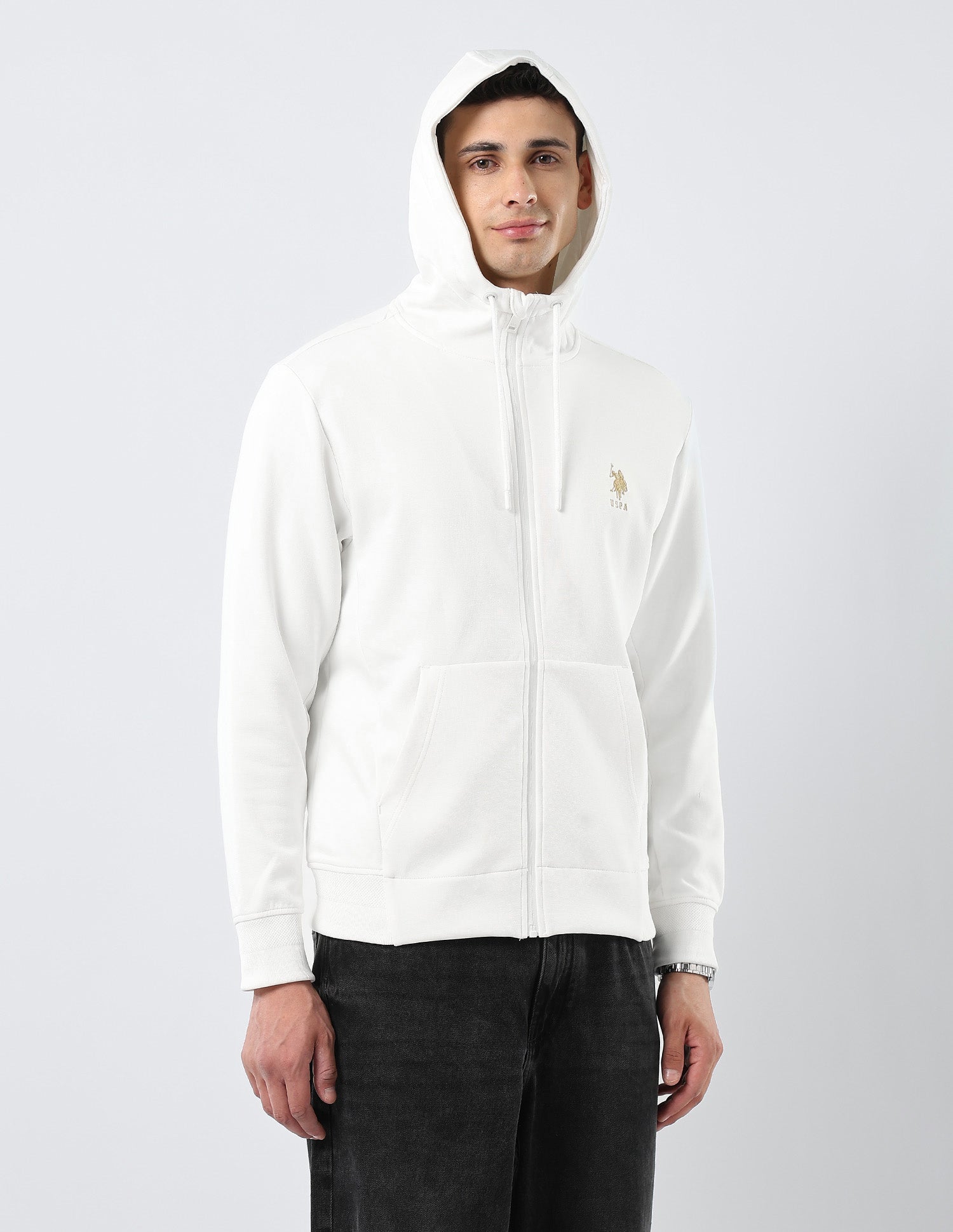 Solid Regular Fit Sweatshirt Off White - U.S. POLO ASSN. | Large