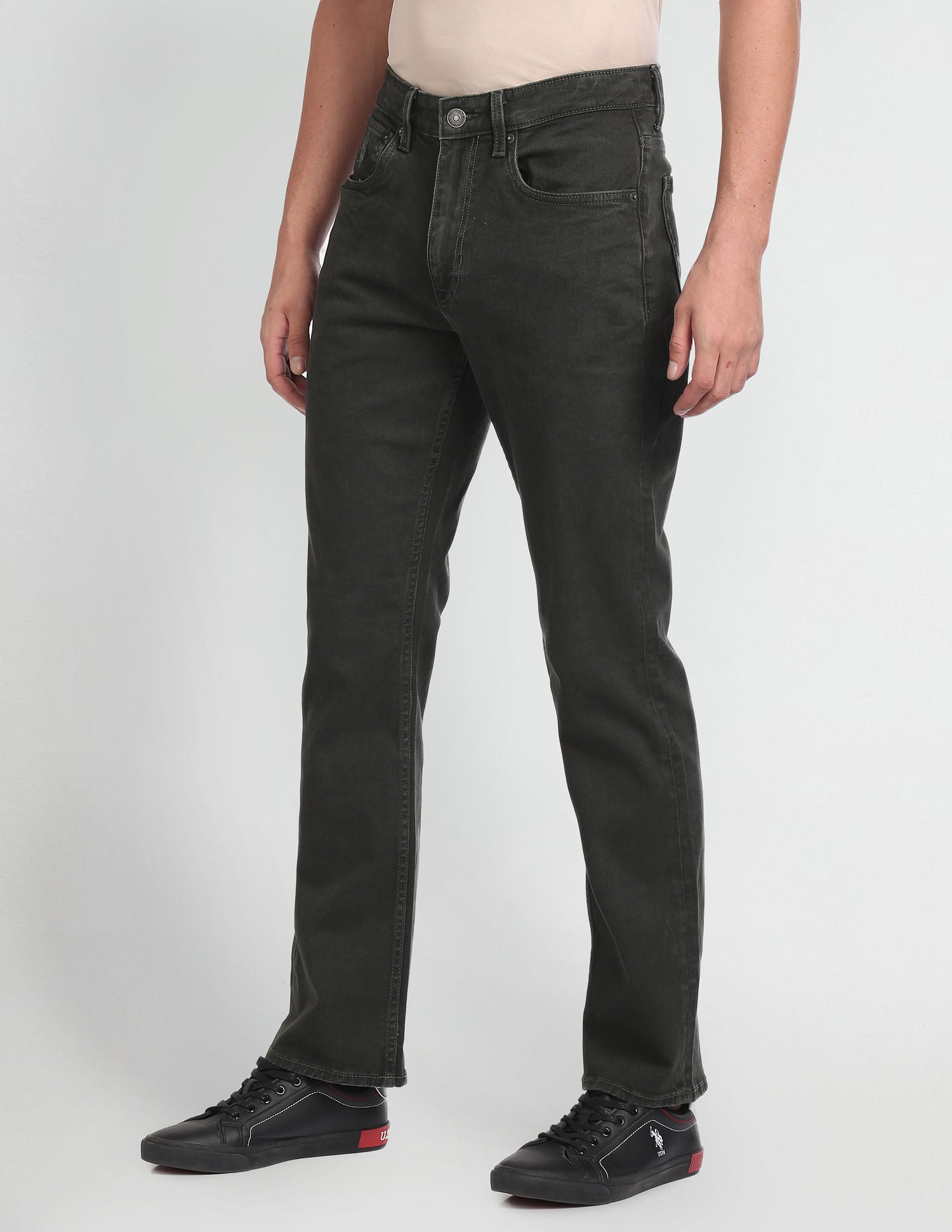 Connor Bootcut Fit Green Jeans Green - U.S. Polo Assn. India | Large