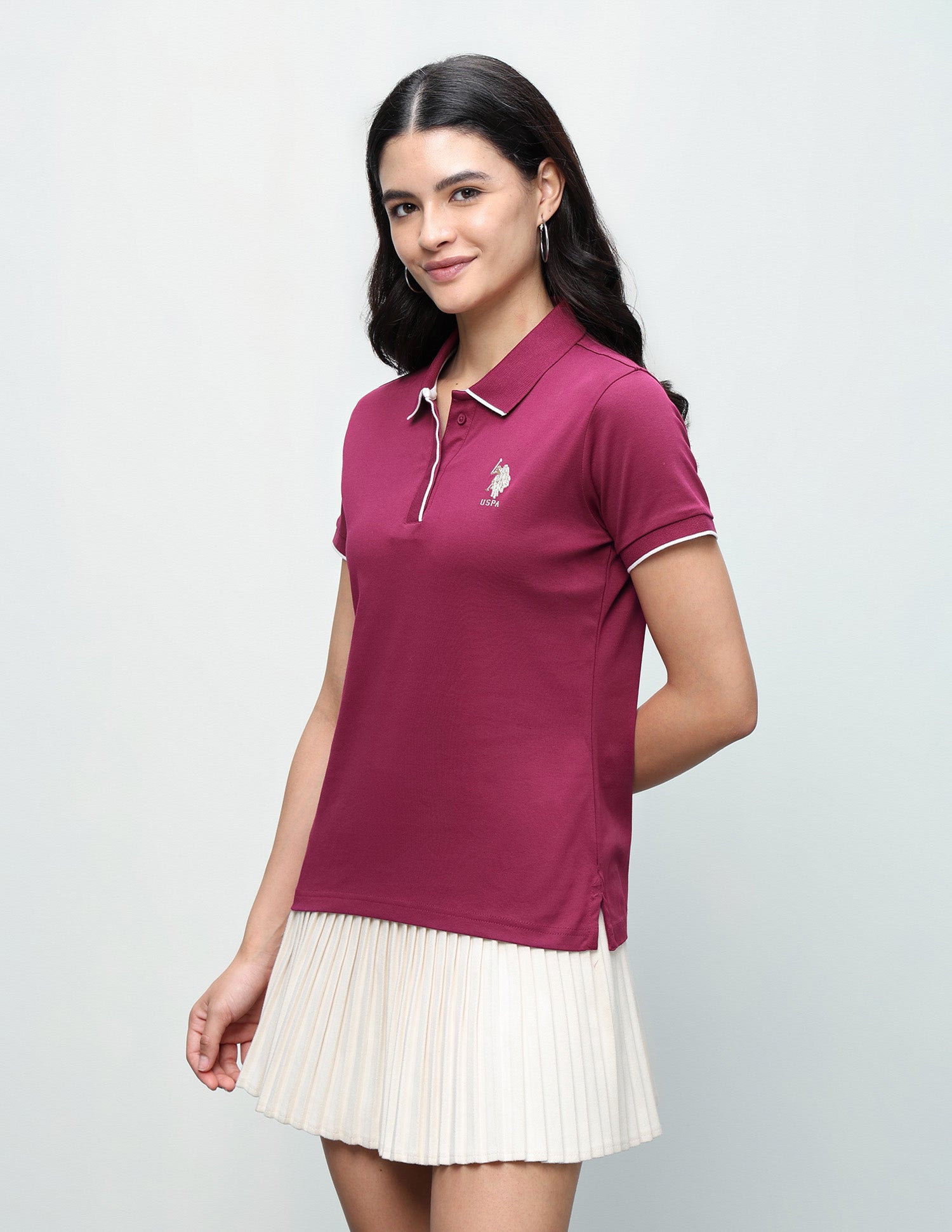 Solid Regular Fit Polo Shirt Wine - U.S. Polo Assn. India | Large