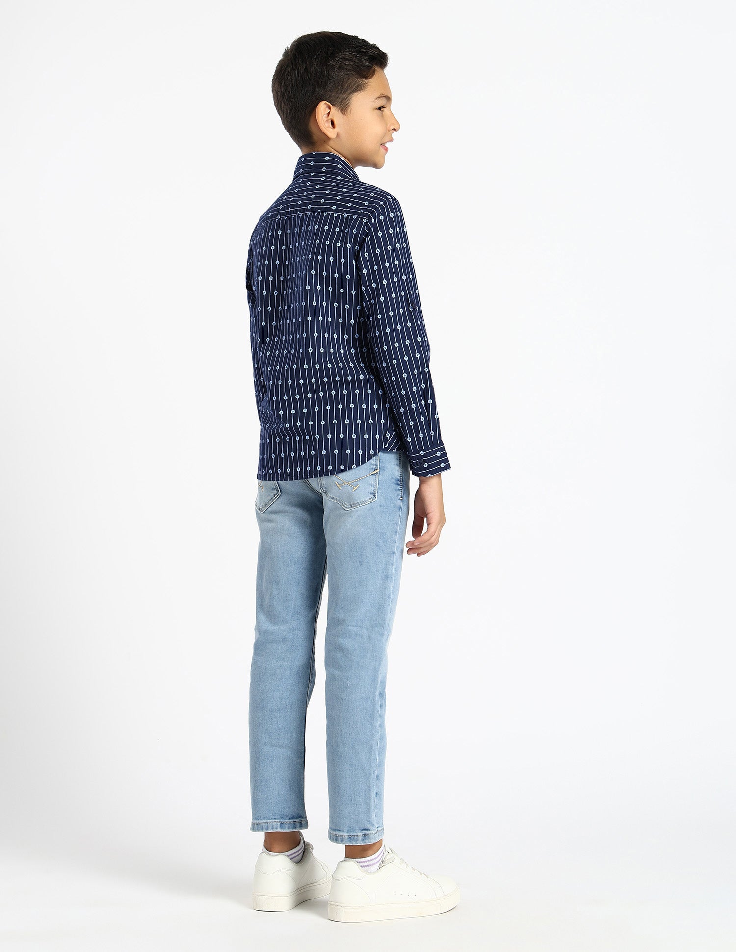 Boys Vertical Striped Oxford Shirt Navy - U.S. POLO ASSN. | Large