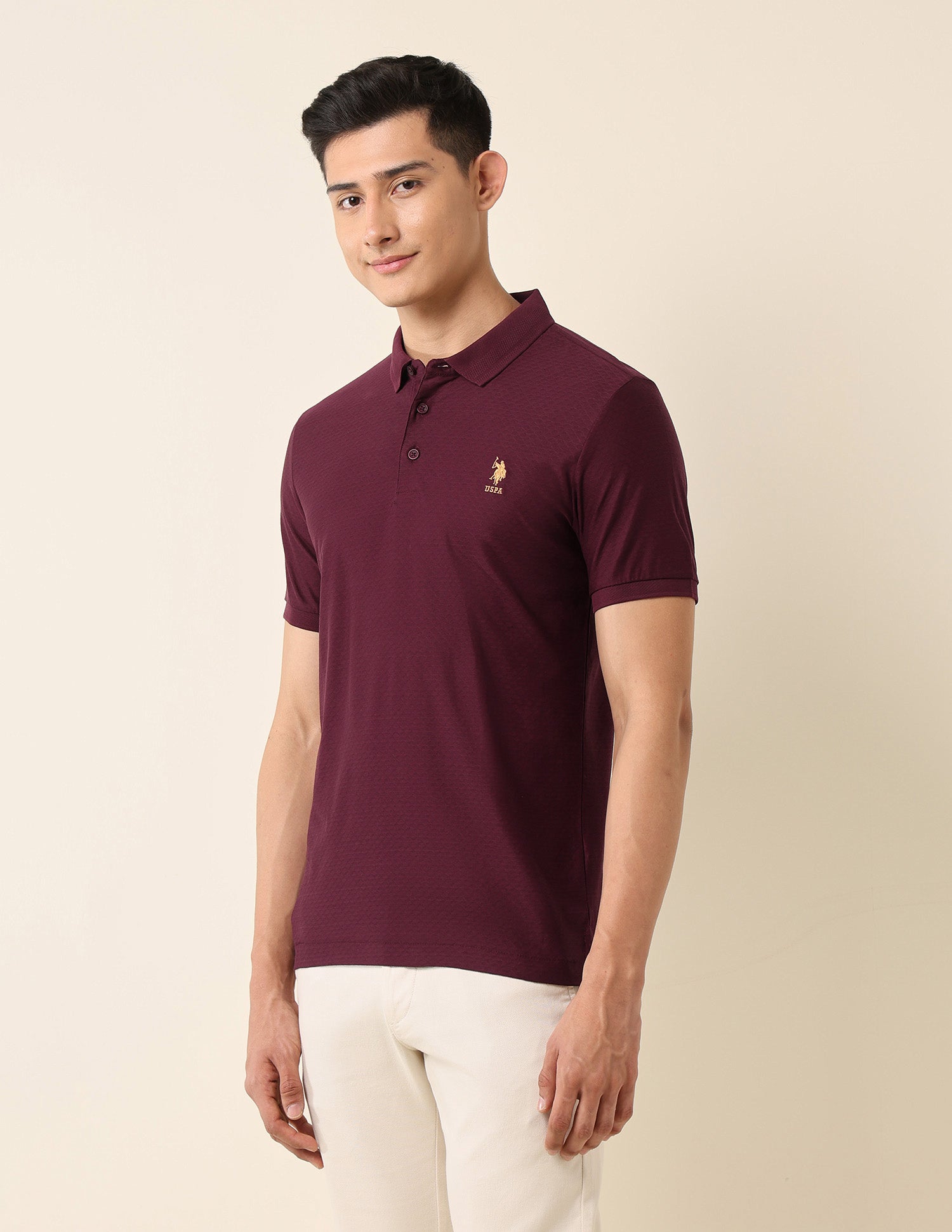 Pure Cotton Slim Fit Polo Shirt Maroon - U.S. Polo Assn. India | Large