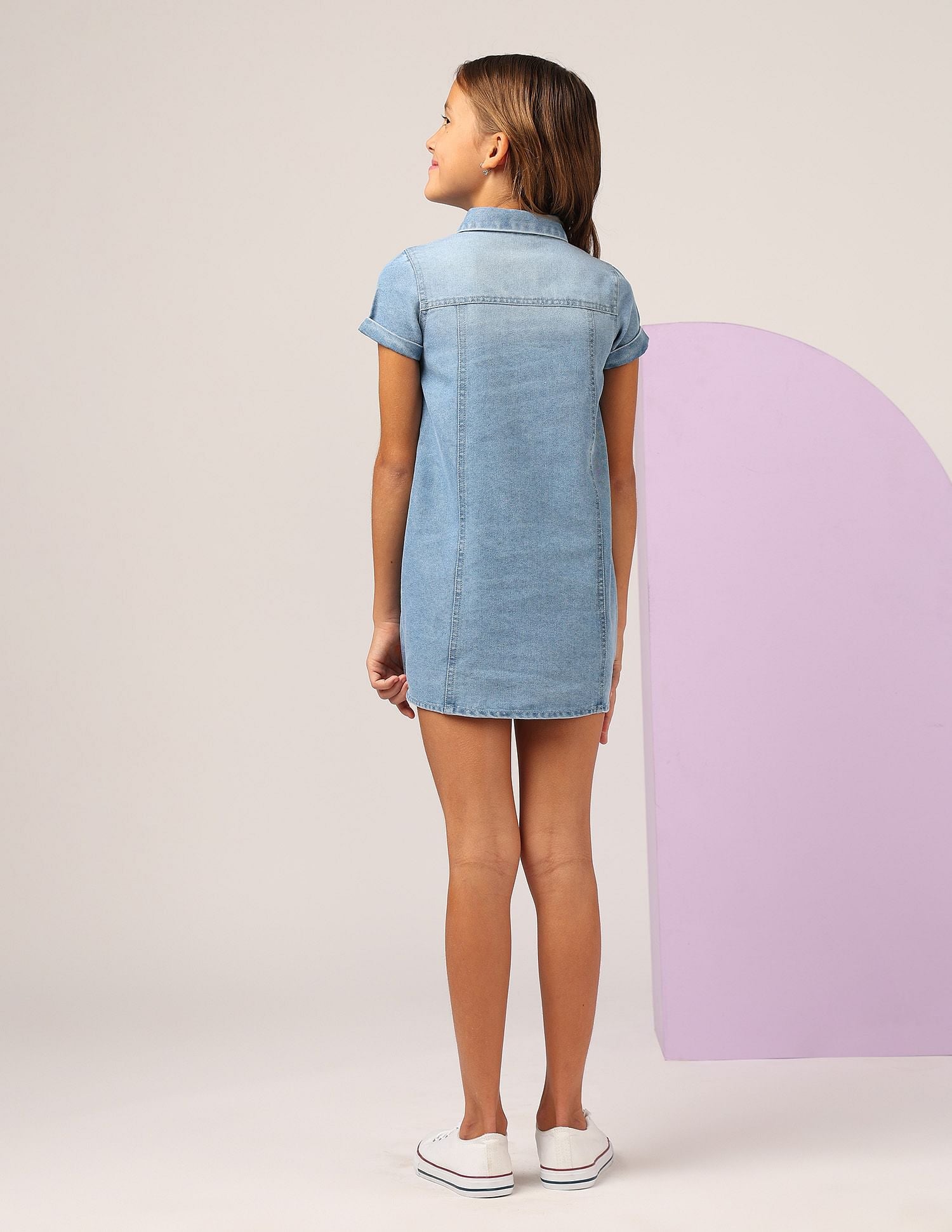 Girls Denim A-line Dress Indigo - U.S. POLO ASSN. | Large