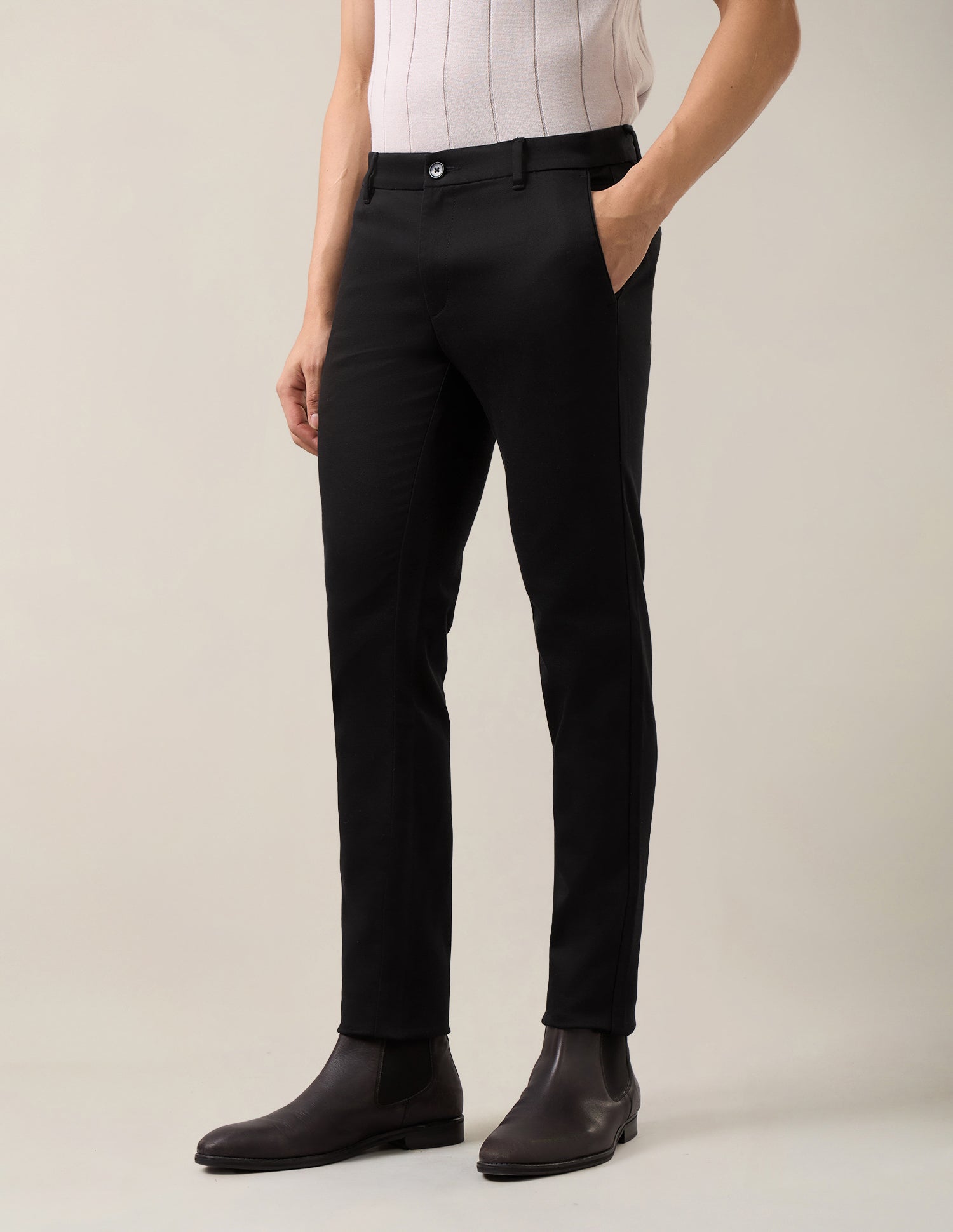 Mid Rise Denver Slim Fit Trousers Black - U.S. Polo Assn. India | Large