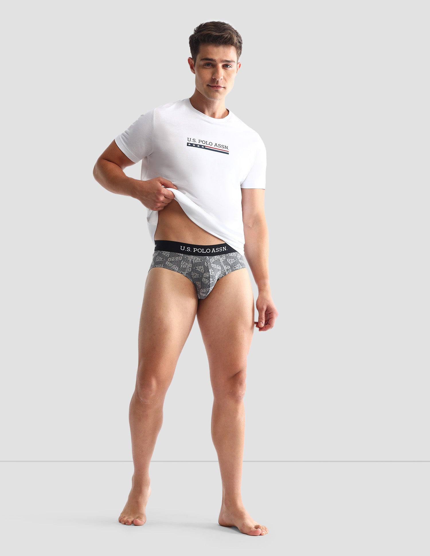 Anti Microbial Printed OEB14 Briefs - Pack Of 3 Navy, Iron Gate and Black - U.S. POLO ASSN. | Large