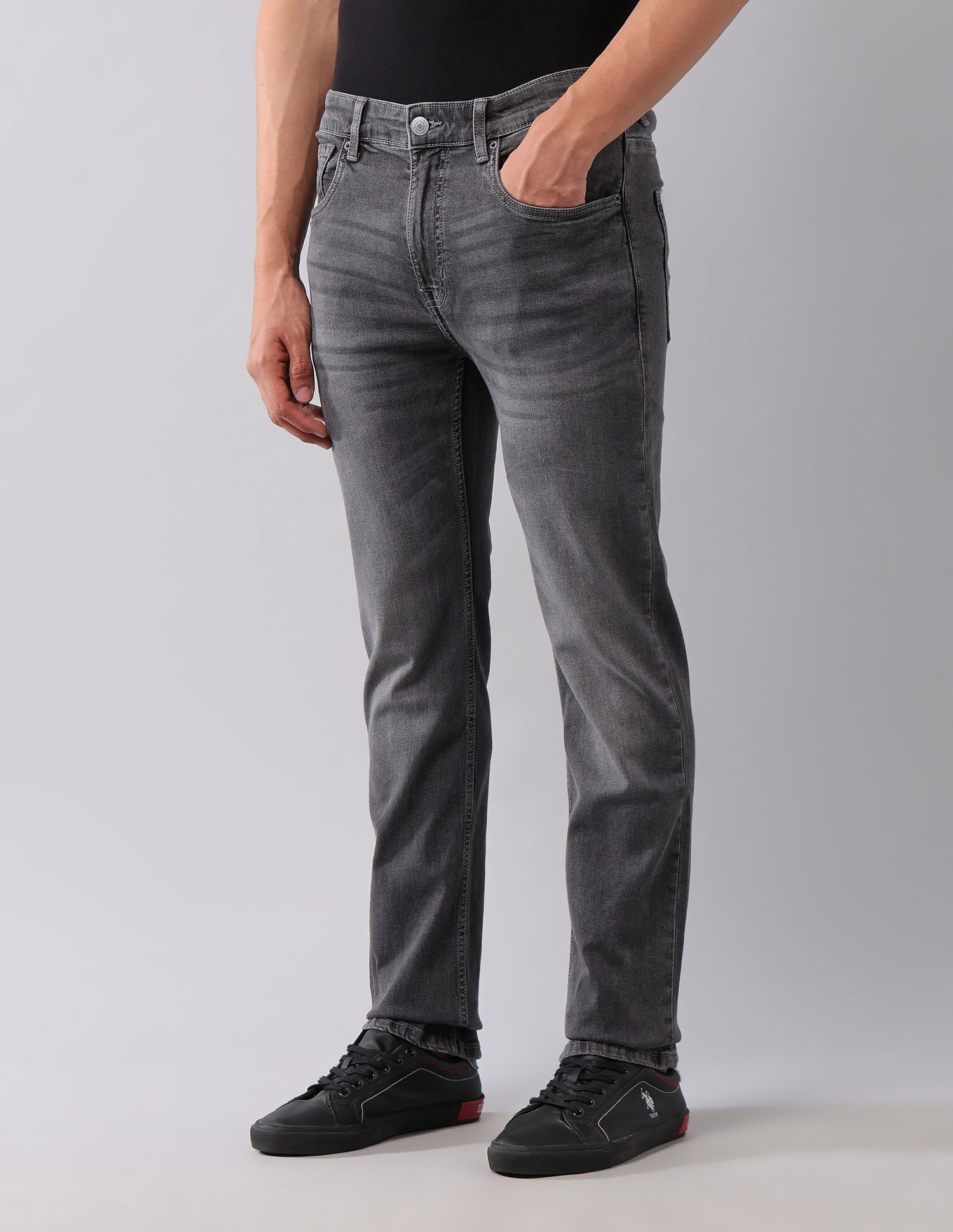 Harold Slim Straight Fit Grey Jeans Grey - U.S. POLO ASSN. | Large