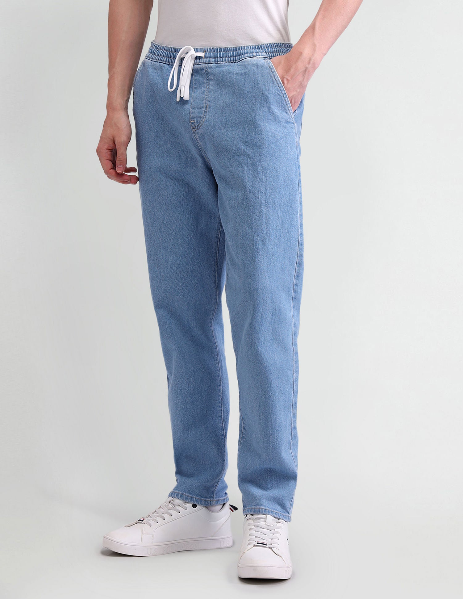 Slim Fit Blue Jogger Jeans Blue - U.S. POLO ASSN. | Large