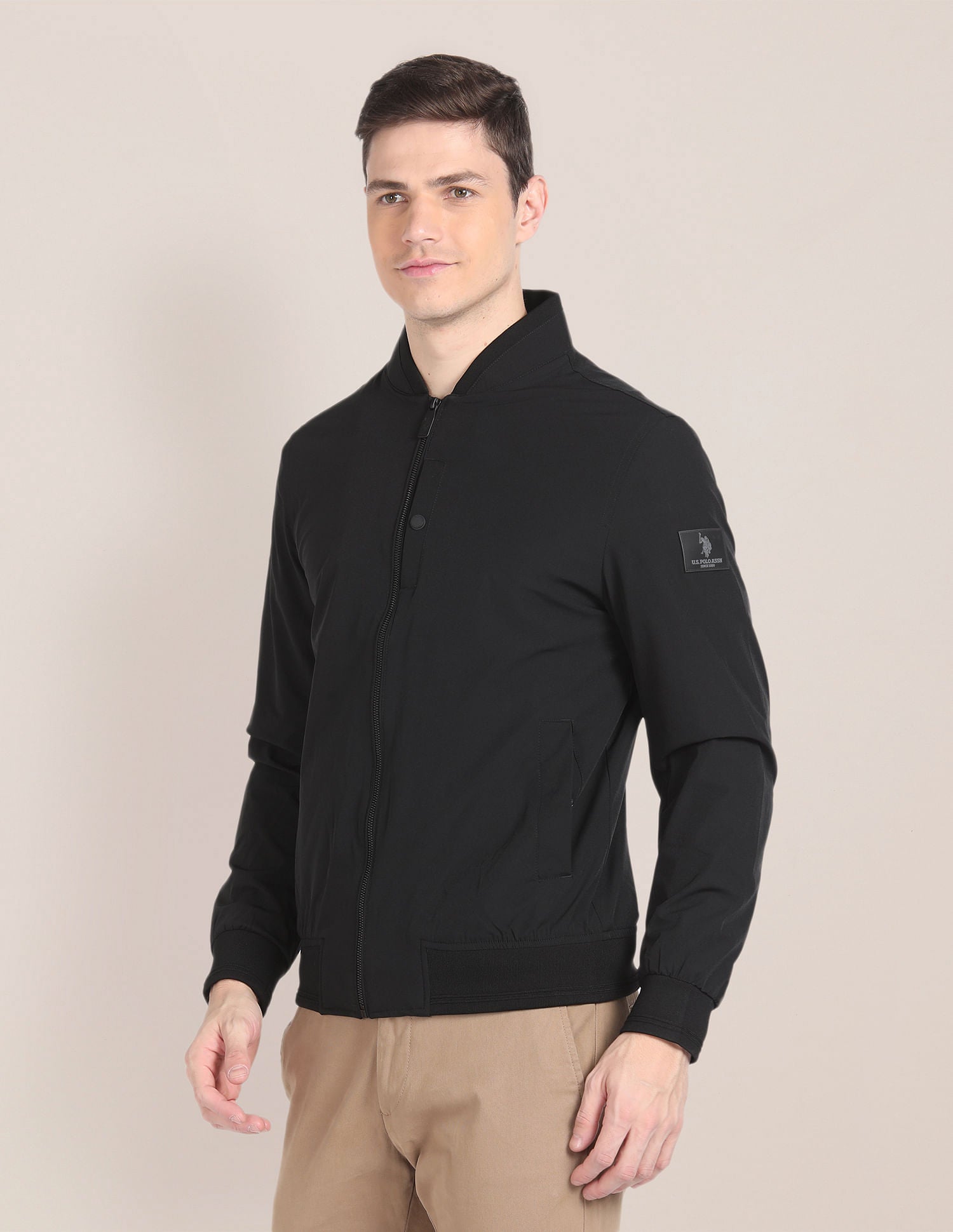 Bomber Windcheater Jacket Black - U.S. Polo Assn. India | Large