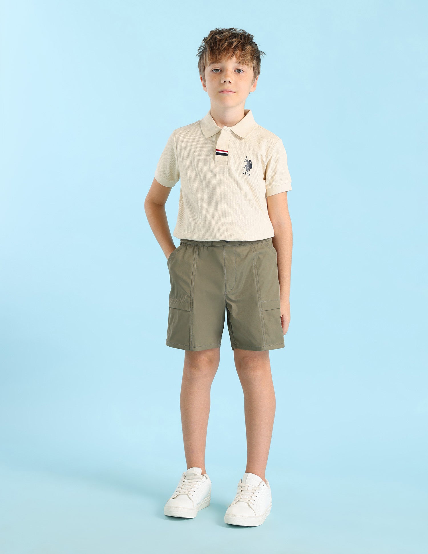 Boys Regular Fit Cargo Shorts Olive - U.S. POLO ASSN. | Large