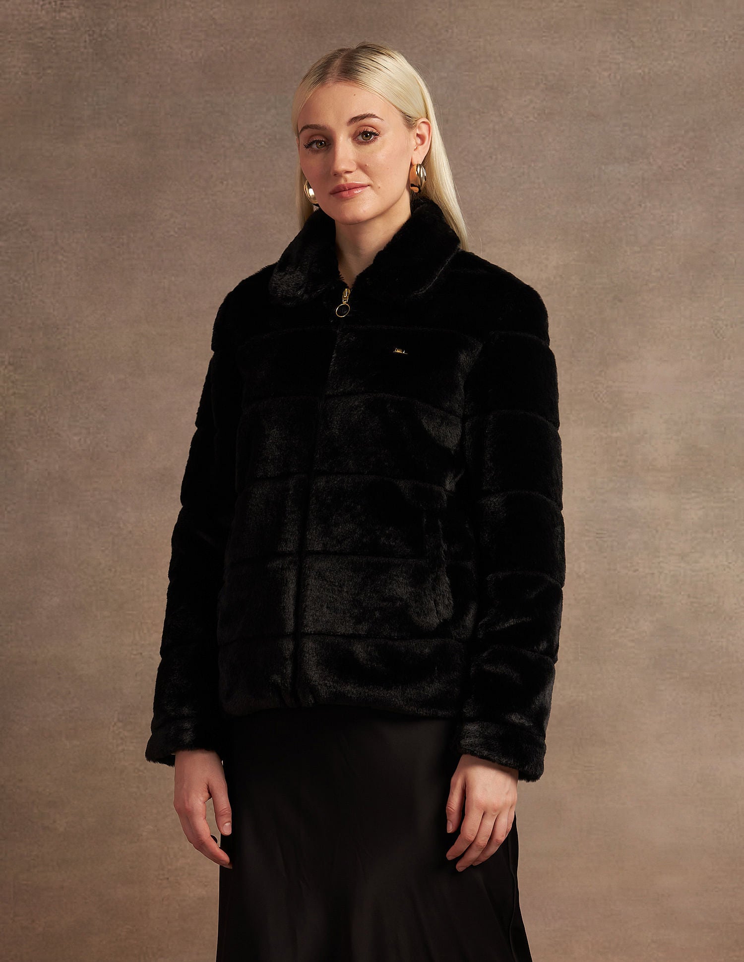 Zip Up Fur Jacket Black - U.S. POLO ASSN. | Large