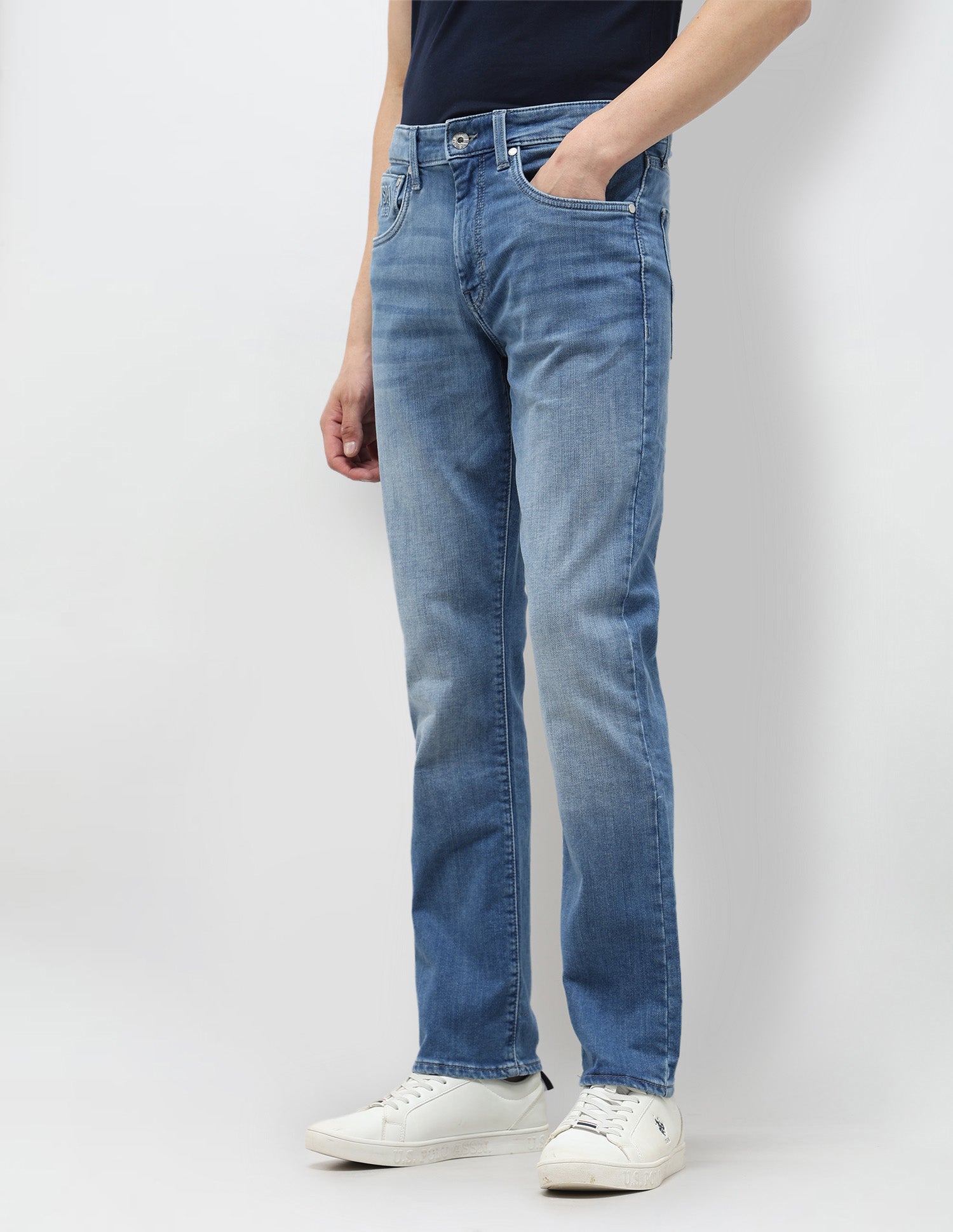 Harold Slim Straight Fit Blue Jeans Blue - U.S. POLO ASSN. | Large